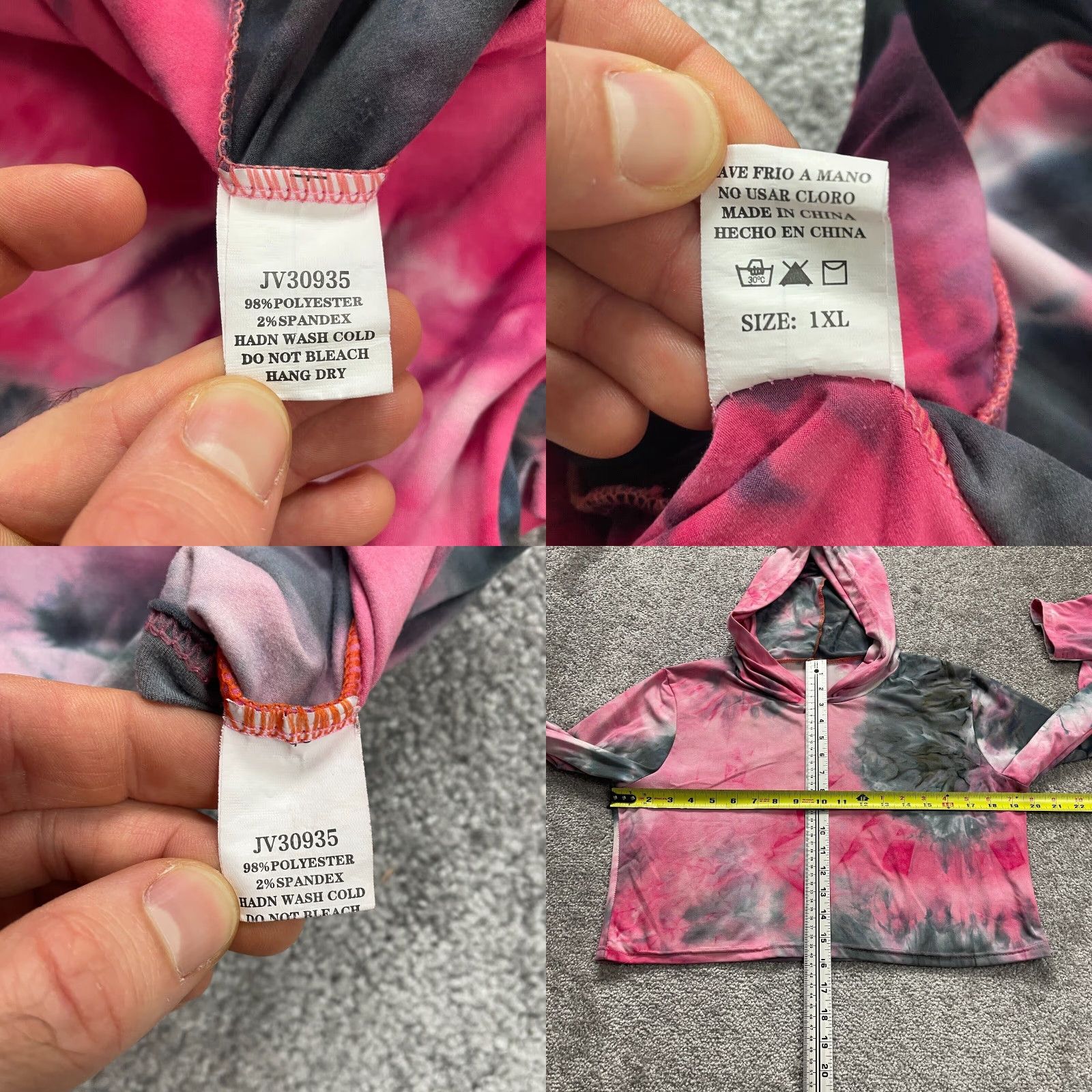 Vintage Unbranded 2 Piece Lounge Set Sweatpants Cropped Hoodie Jacket Juniors XL Tie Dye Size XL / US 12-14 / IT 48-50 - 8 Thumbnail