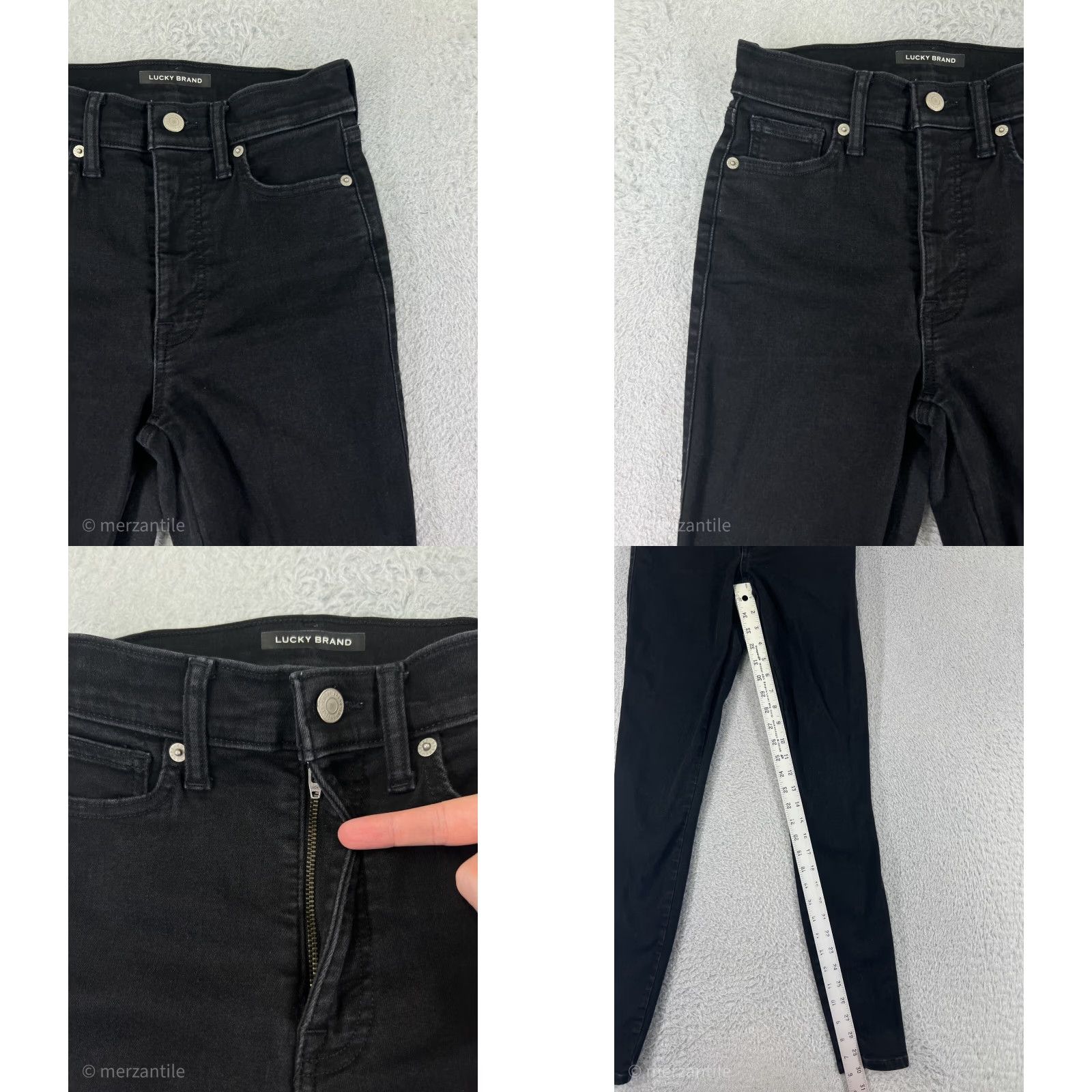 Lucky Brand Lucky Brand Jeans Womens 2 Black Denim Dark Wash Mid Rise Skinny Stretch Jeans - 30 Inseam Size 26" / US 2 / IT 38 - 8 Thumbnail