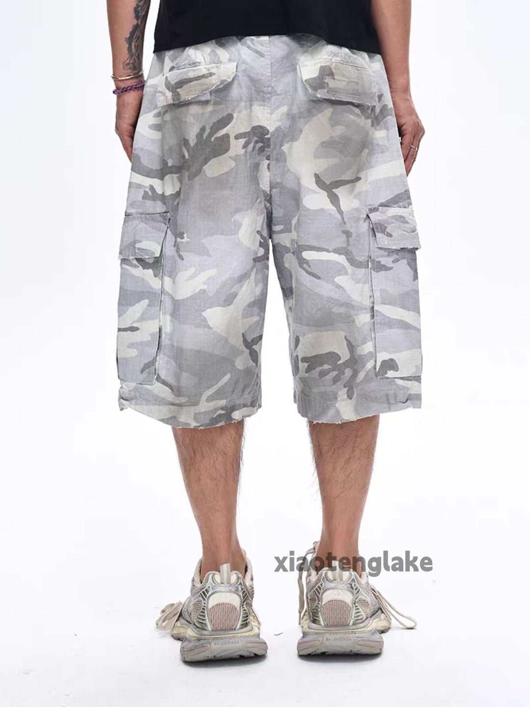 Vintage xz washed faded loose baggy hiphop flared Stain shorts Size US 34 / EU 50 - 8 Thumbnail