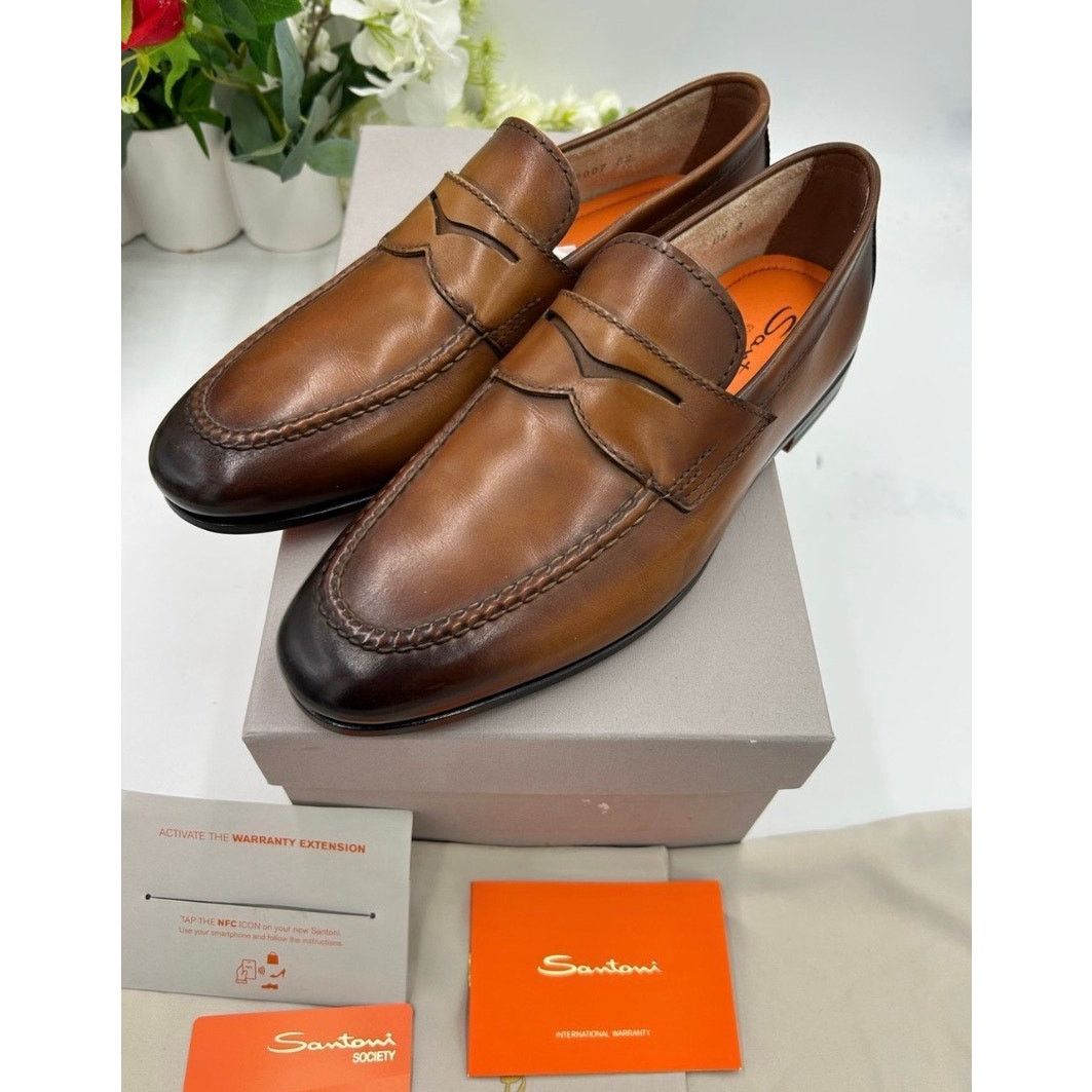 Santoni Men's Santoni Carlo soft furnished penny loafers size 8 US Size US 8 / EU 41 - 2 Thumbnail