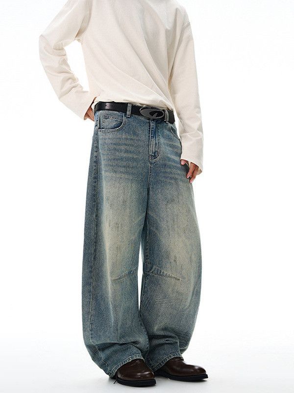 Jean Retro distressed patchwork curved jeans for men Size US 32 / EU 48 - 1 Thumbnail