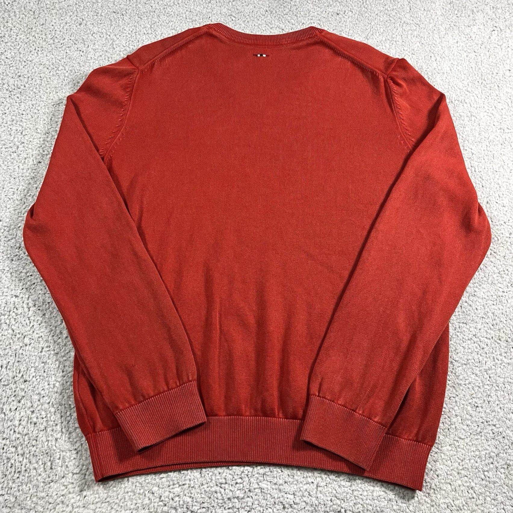 Napapijri Napapijri Sweater Mens M Red Pullover Knit Cotton Logo Embroidered Flag Size US M / EU 48-50 / 2 - 7 Thumbnail