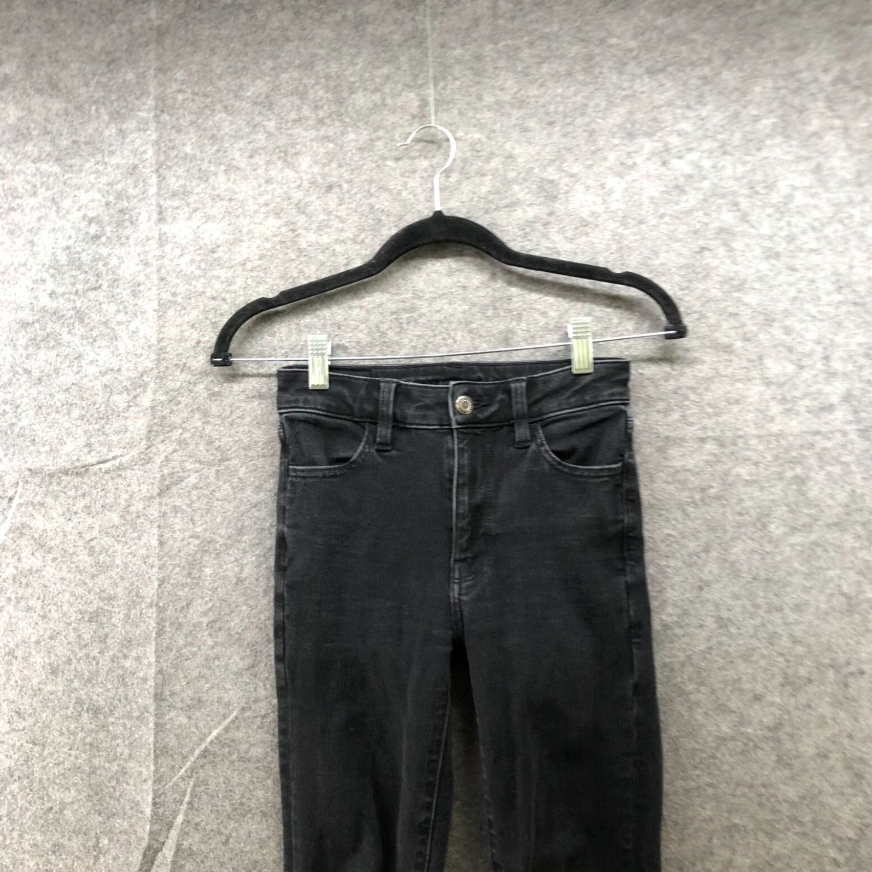 American Eagle Outfitters VINTAGE American Eagle Womens Jeggings Denim Pants Black Mid Rise Stretch 00 Slim Size 24" / US 00 / IT 34 - 3 Thumbnail