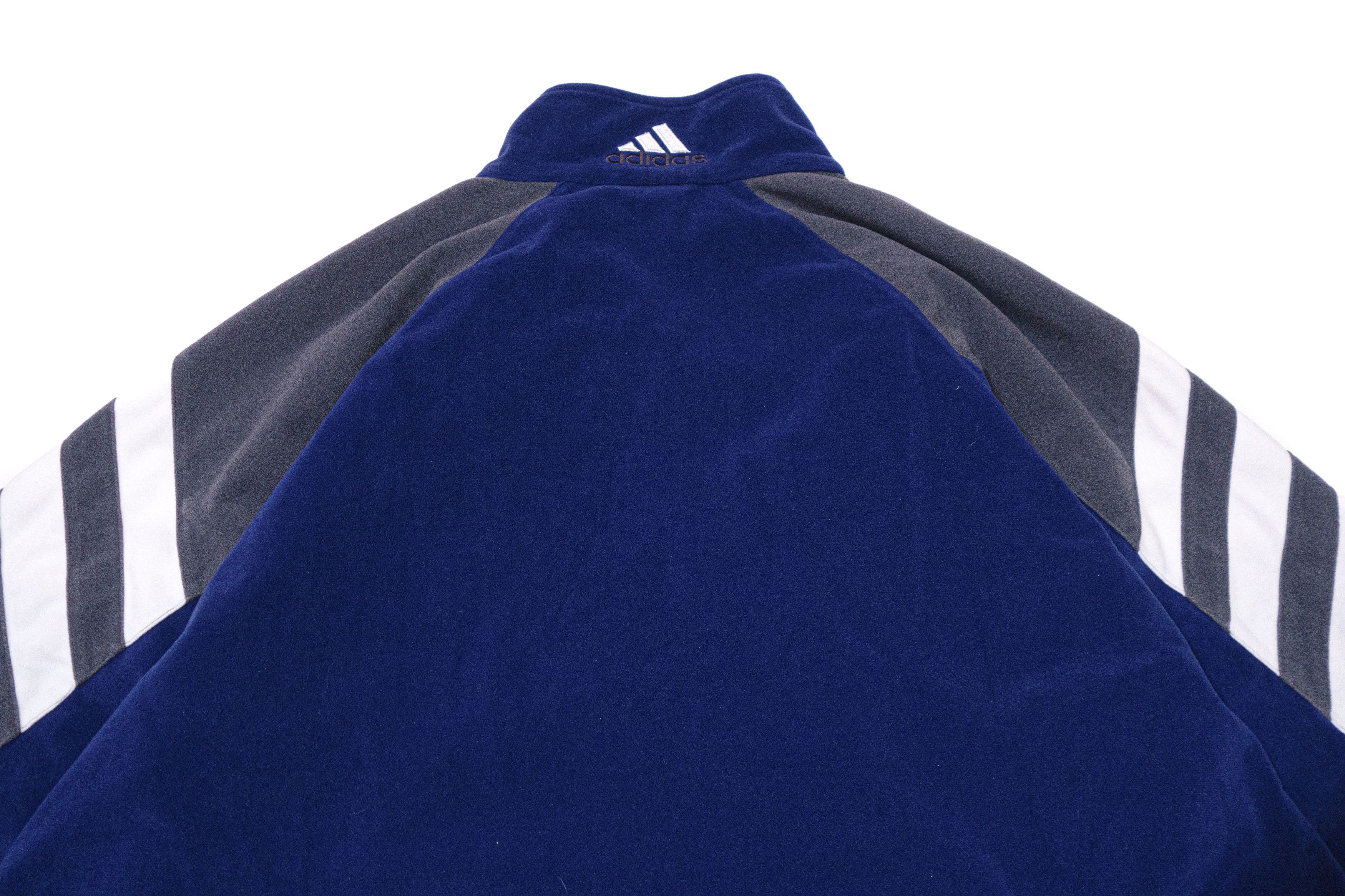 Adidas 90S Logo Plush Soft Velour Zip Jacket Size US L / EU 52-54 / 3 - 4 Thumbnail