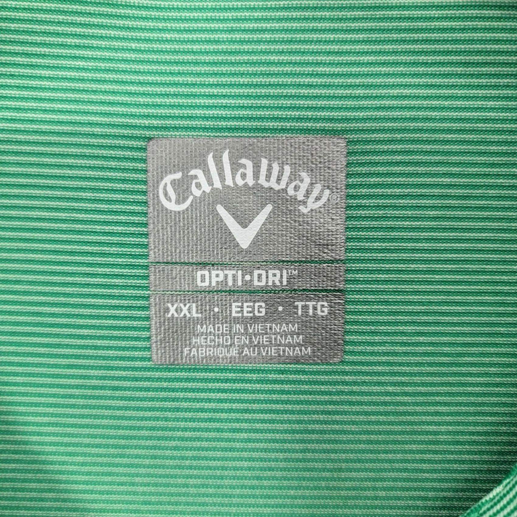 Callaway Callaway Golf Shirt Mens XXL Green Striped Polo Opti-Dri Short Sleeve Size US XXL / EU 58 / 5 - 4 Thumbnail