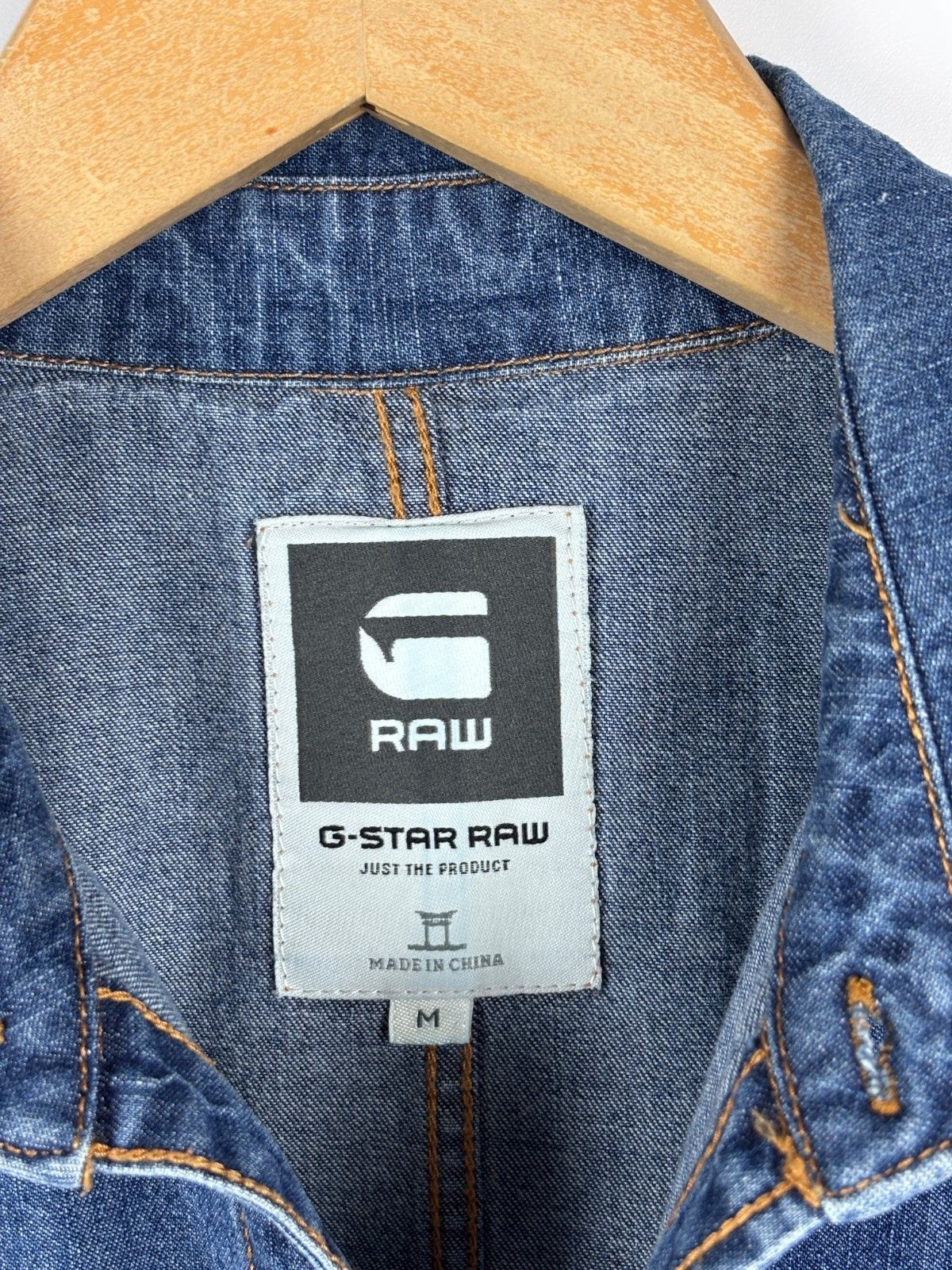 G-Star G-Star Raw Landoh Slim Denim Shirt Pearl Snap Blue Size M Size US M / EU 48-50 / 2 - 8 Thumbnail