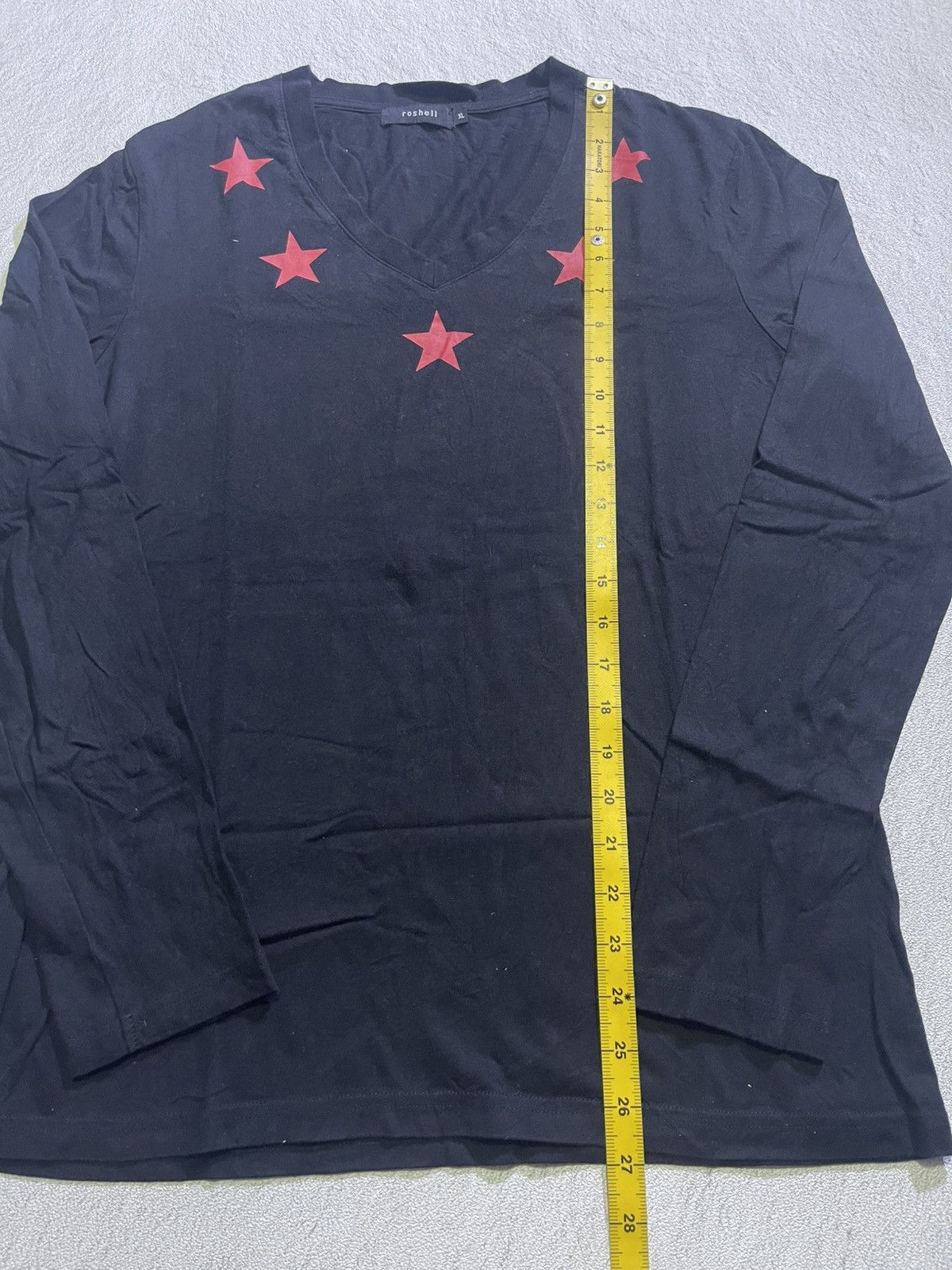 Hysteric Glamour Y2K ROSHELL long t-shirt with small star motif on the neck Size US XL / EU 56 / 4 - 7 Thumbnail