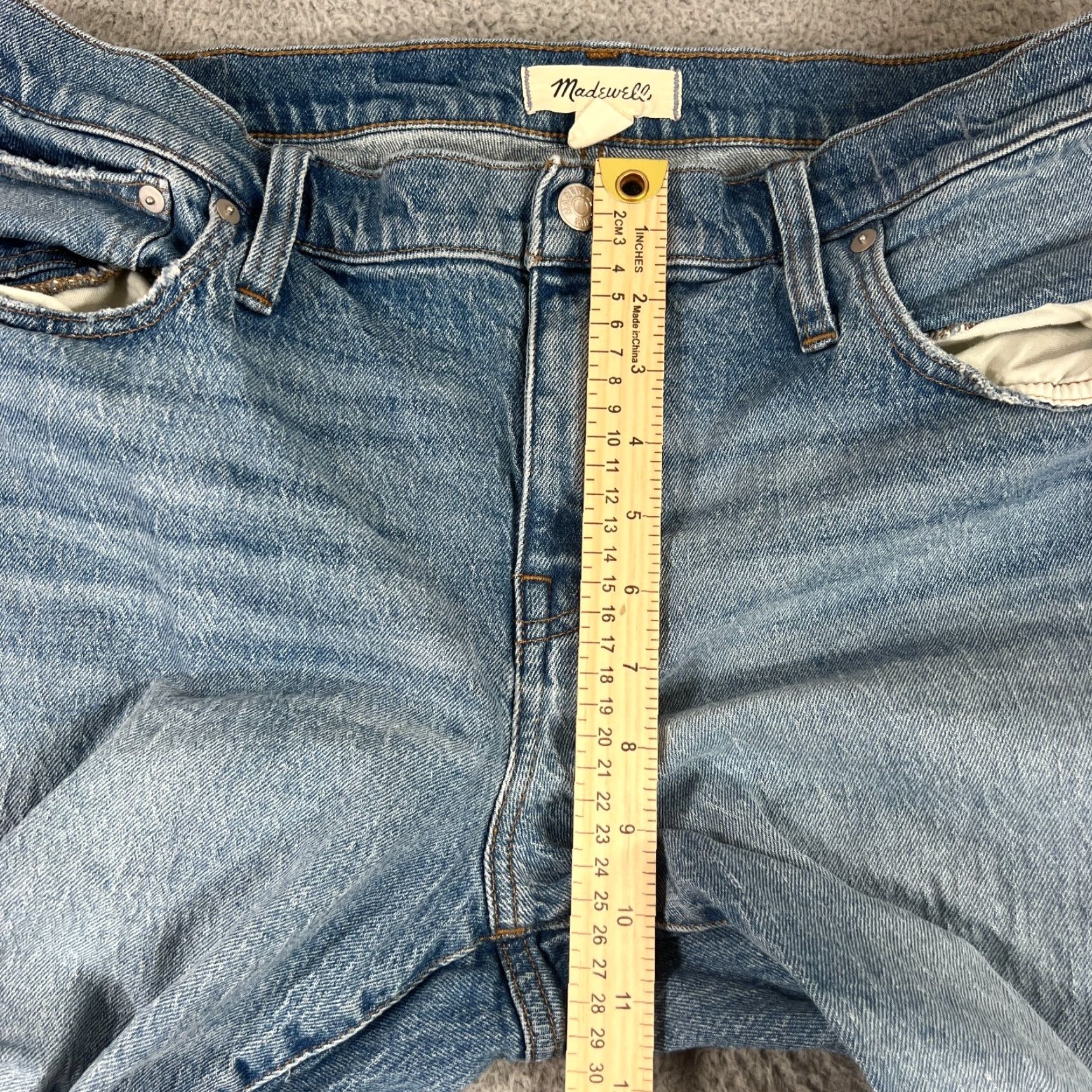 Madewell MADewell Jeans Womens 33P Petite High-Rise Boyfriend Slim Blue Denim Size 24" / US 00 / IT 34 - 3 Thumbnail
