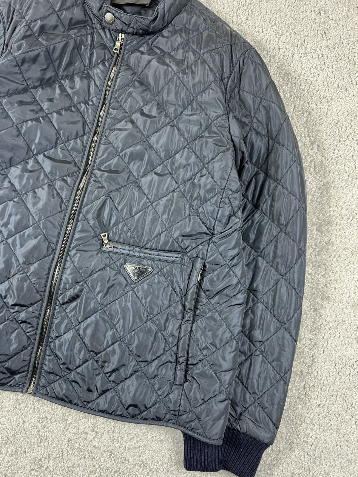 Prada Prada Triangle Quilted Blue Jacket Size L Size US L / EU 52-54 / 3 - 4 Thumbnail