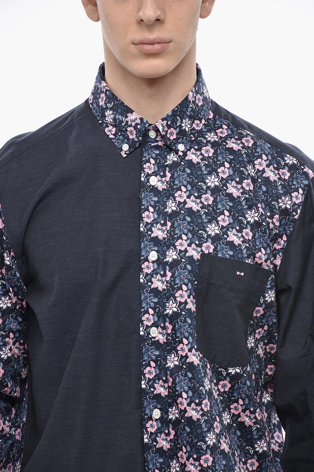 Eden Park og1mm0426 Floral-Print Button-Down Shirt in Blue Size US L / EU 52-54 / 3 - 3 Thumbnail