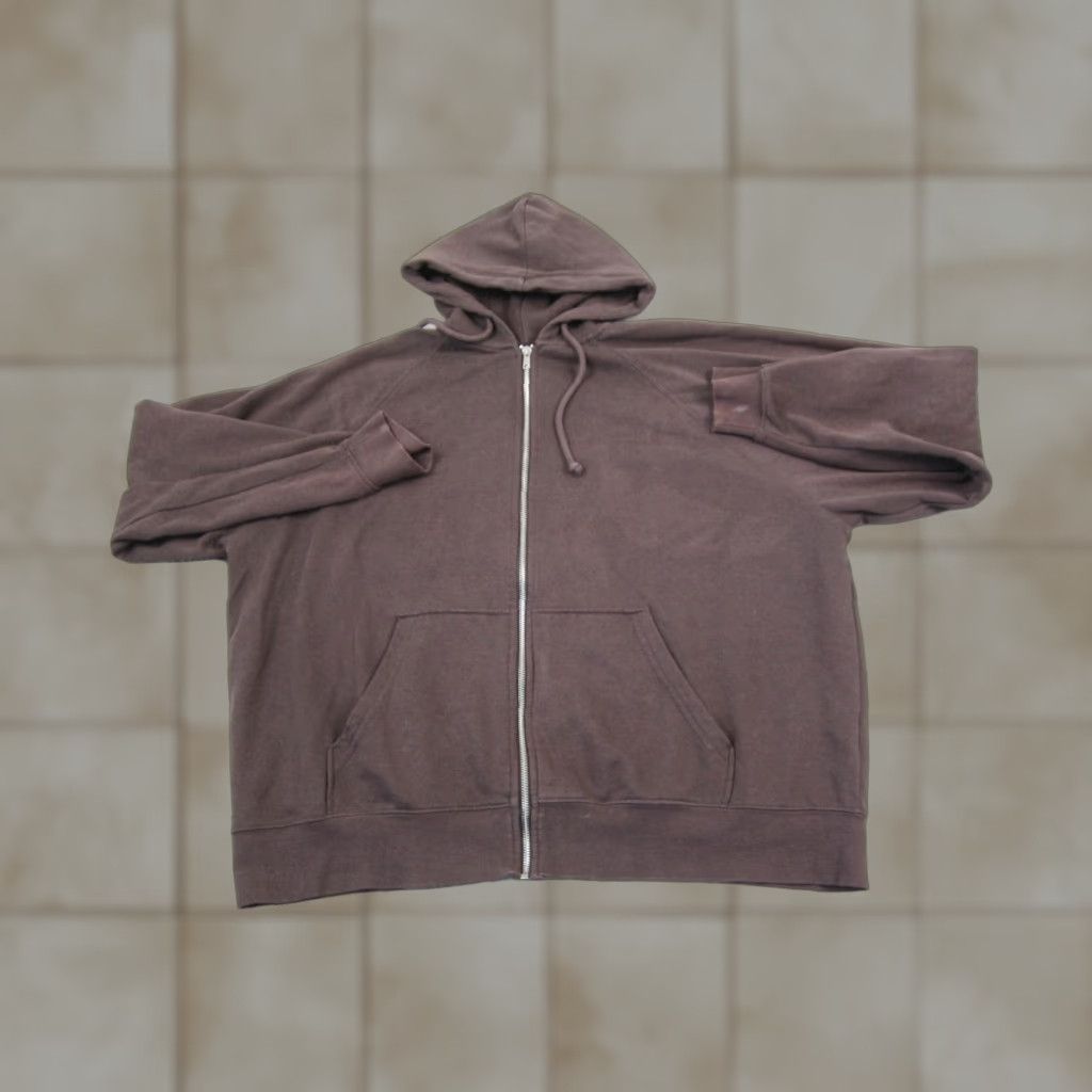 H&M VINTAGE H&M Hoodie Mens M Brown Solid Full Zip Hooded Fleece Sweatshirt Pullover Zip Zipper 90s Theme Wool? Size US M / EU 48-50 / 2 - 1 Thumbnail