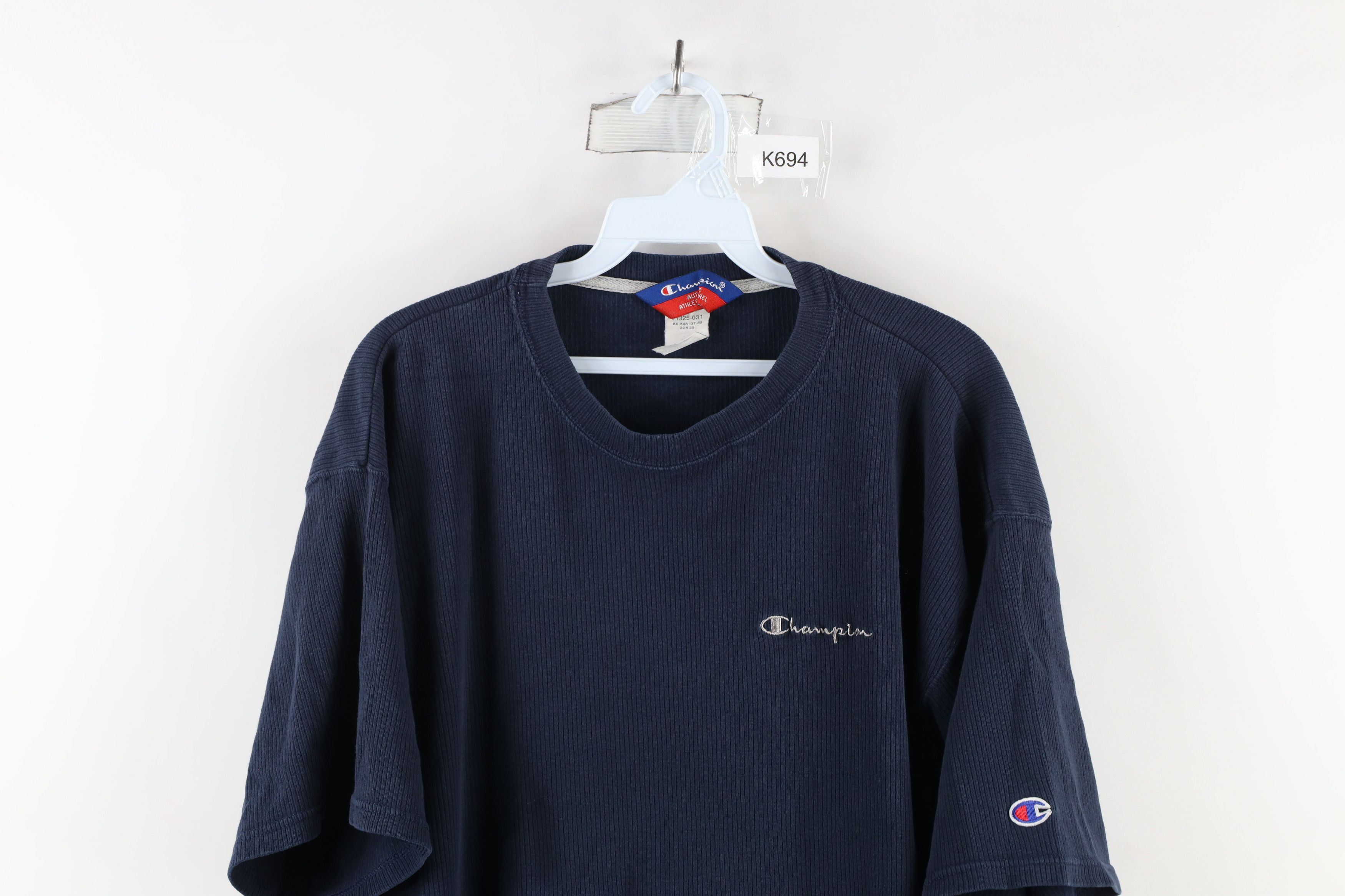 Champion × Vintage Vintage 90s Champion Out Ribbed Knit Short Sleeve T-Shirt Size US L / EU 52-54 / 3 - 2 Thumbnail