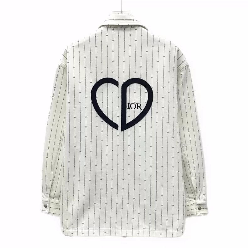 Dior Dior White logo embroidered cotton lapel zipper long-sleeve Size US M / EU 48-50 / 2 - 2 Thumbnail
