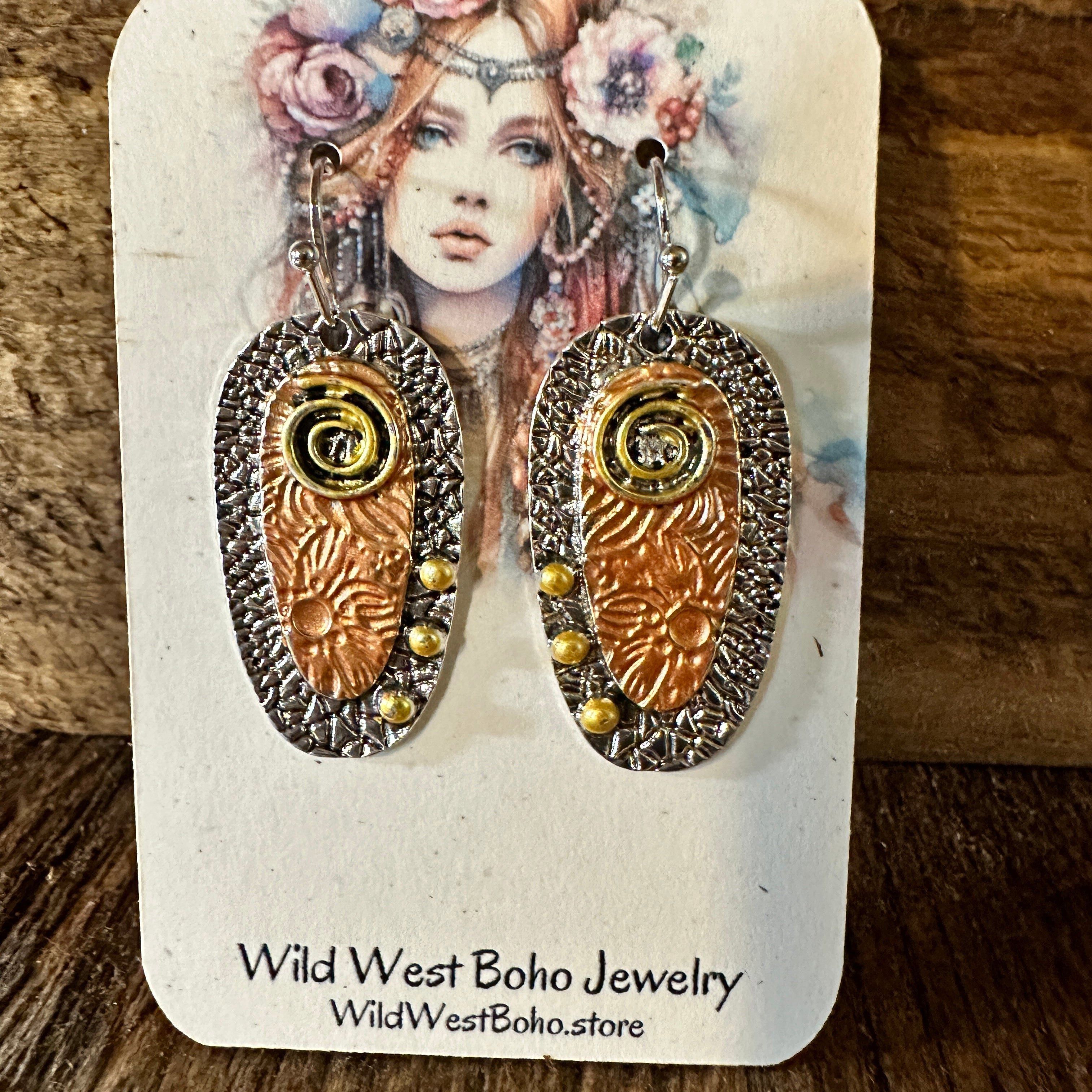 Other Handcrafted Bohemian Hippie Copper Dangle Earring, Retro Eth Size ONE SIZE - 8 Thumbnail