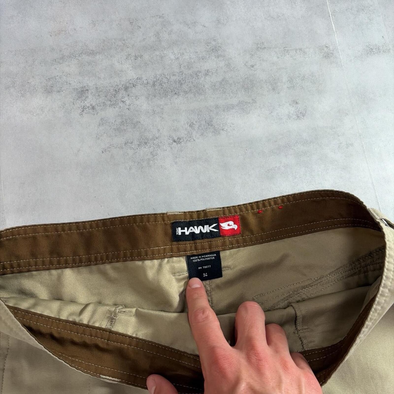 Other Y2K Beige Tony Hawk Surf Grunge Baggy Cargo Board Shorts Size US 34 / EU 50 - 5 Thumbnail