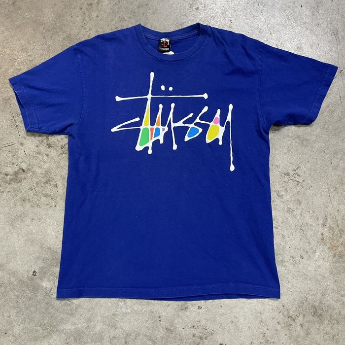 Vintage Stussy art paint logo tee | Grailed