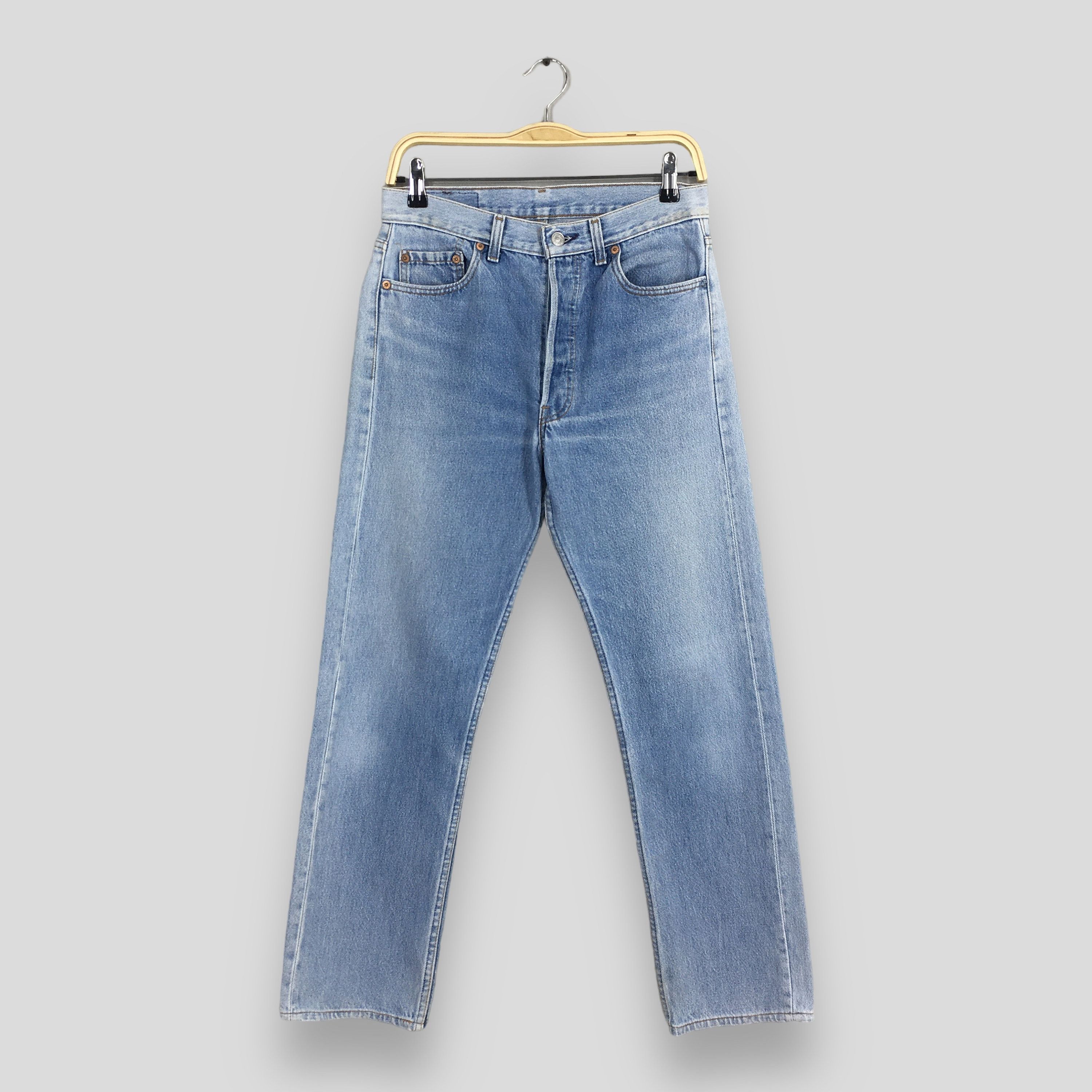 image of Size 28X27.5 Vintage 80's Levi's 501 Faded Blue Jeans, Men's
