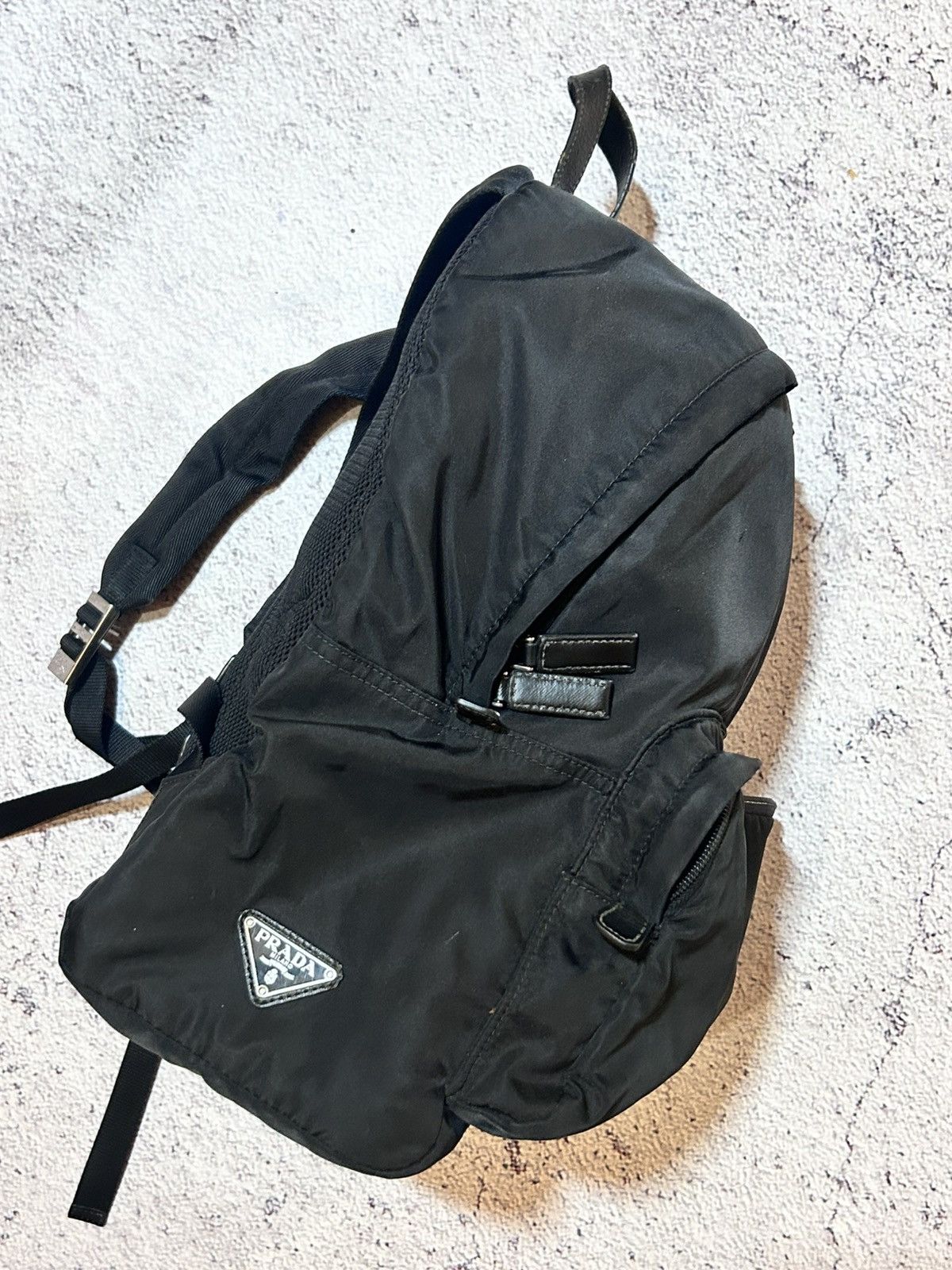 Prada Prada Black Nylon Backpack with Triangle Logo Vintage Size ONE SIZE - 6 Thumbnail