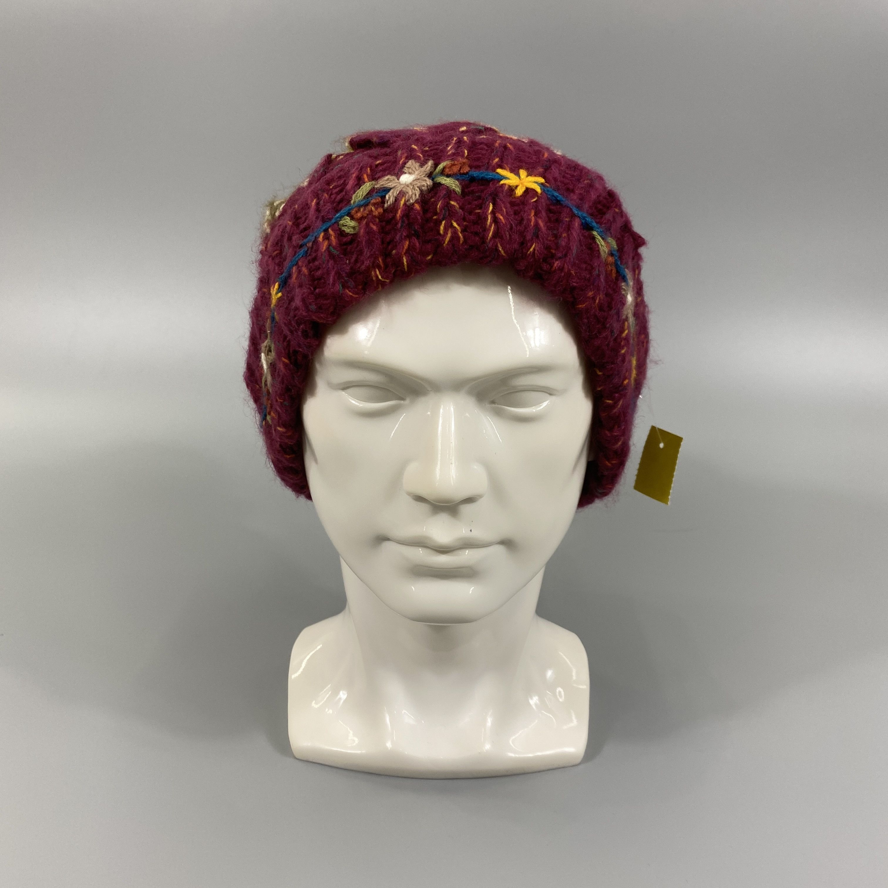 Japanese Brand Flowers Knit Beanie with Pompom -BN723 Size ONE SIZE - 2 Thumbnail
