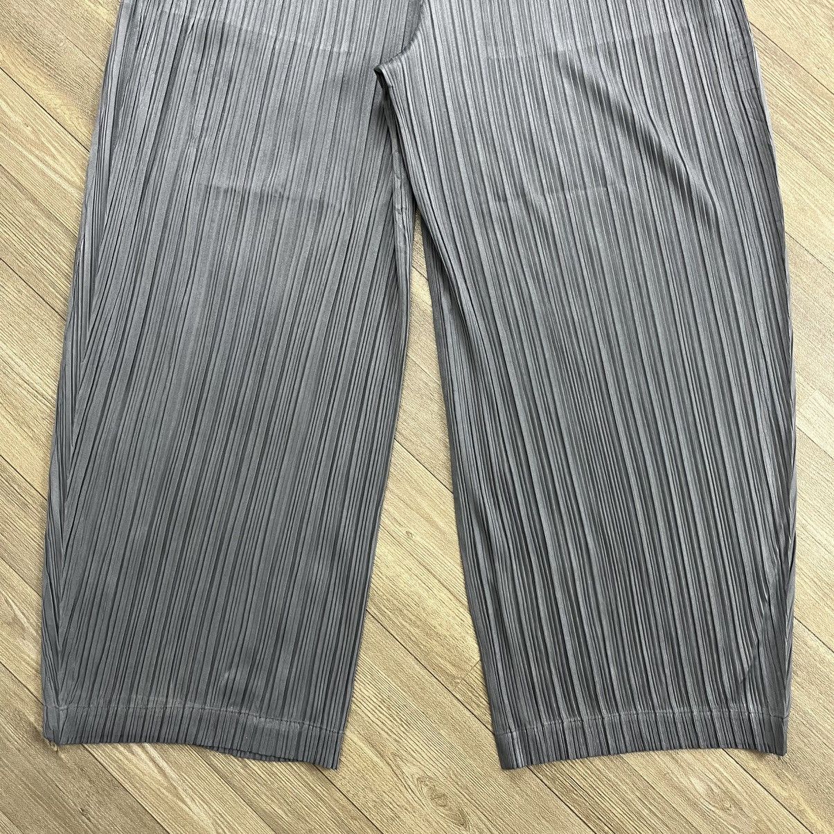 Homme Plisse Issey Miyake Vintage Pleats Please Issey Miyake Wide Leg Pants Dark Gray Size US 26 / EU 42 - 14 Thumbnail