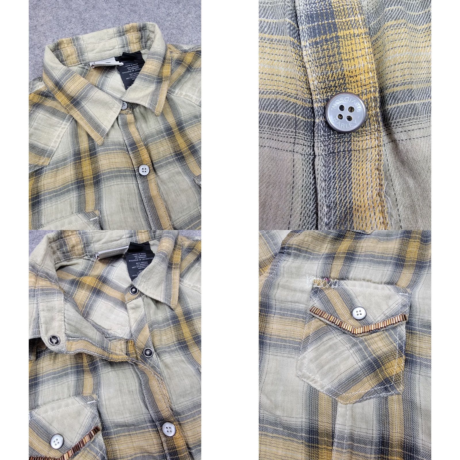 Harley Davidson Harley Davidson Womens Medium Plaid Button Up Lightweight Size M / US 6-8 / IT 42-44 - 8 Thumbnail