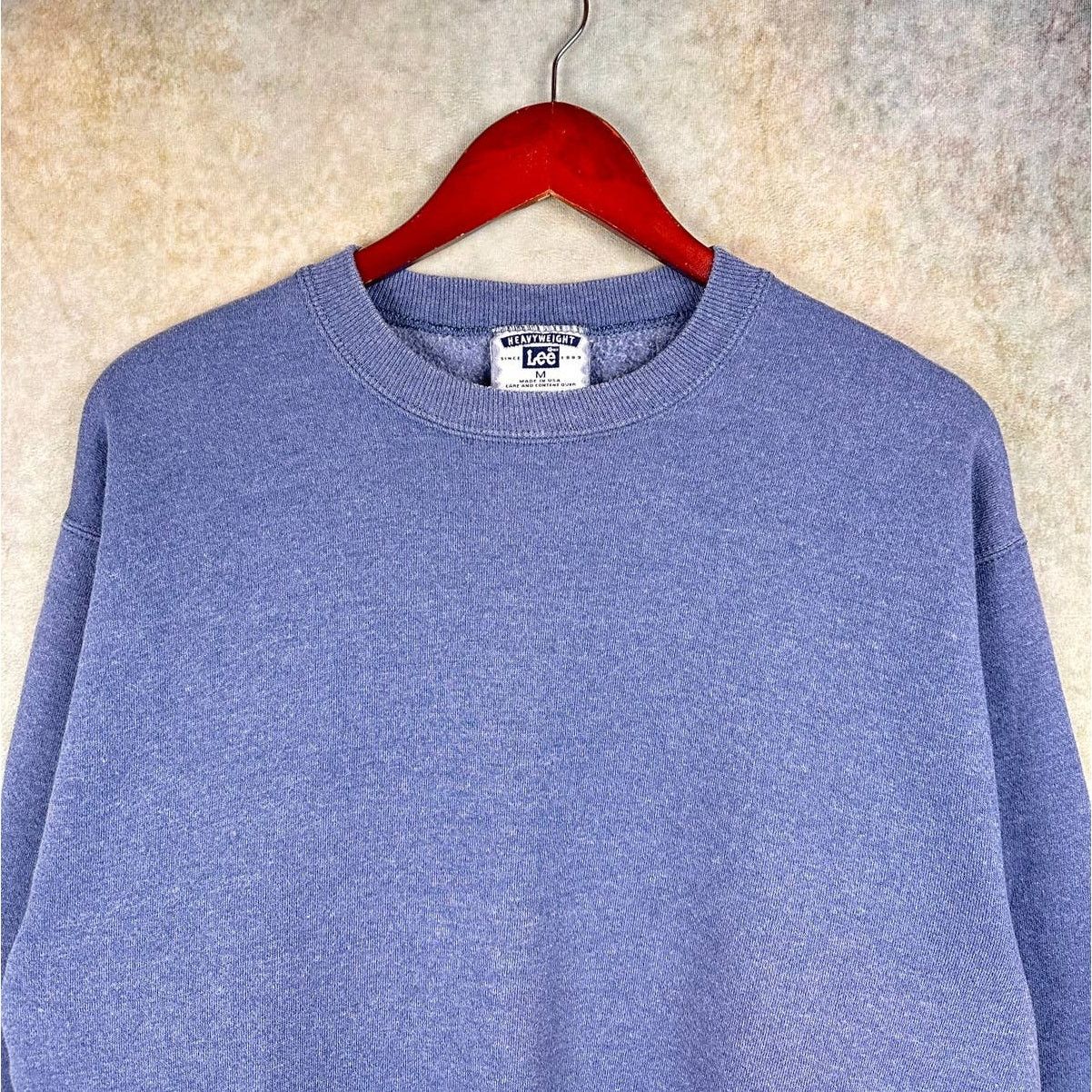 Lee × Vintage Vintage 90s Lee Heavyweight Sweatshirt Sz M Crewneck Blue Size US M / EU 48-50 / 2 - 4 Thumbnail
