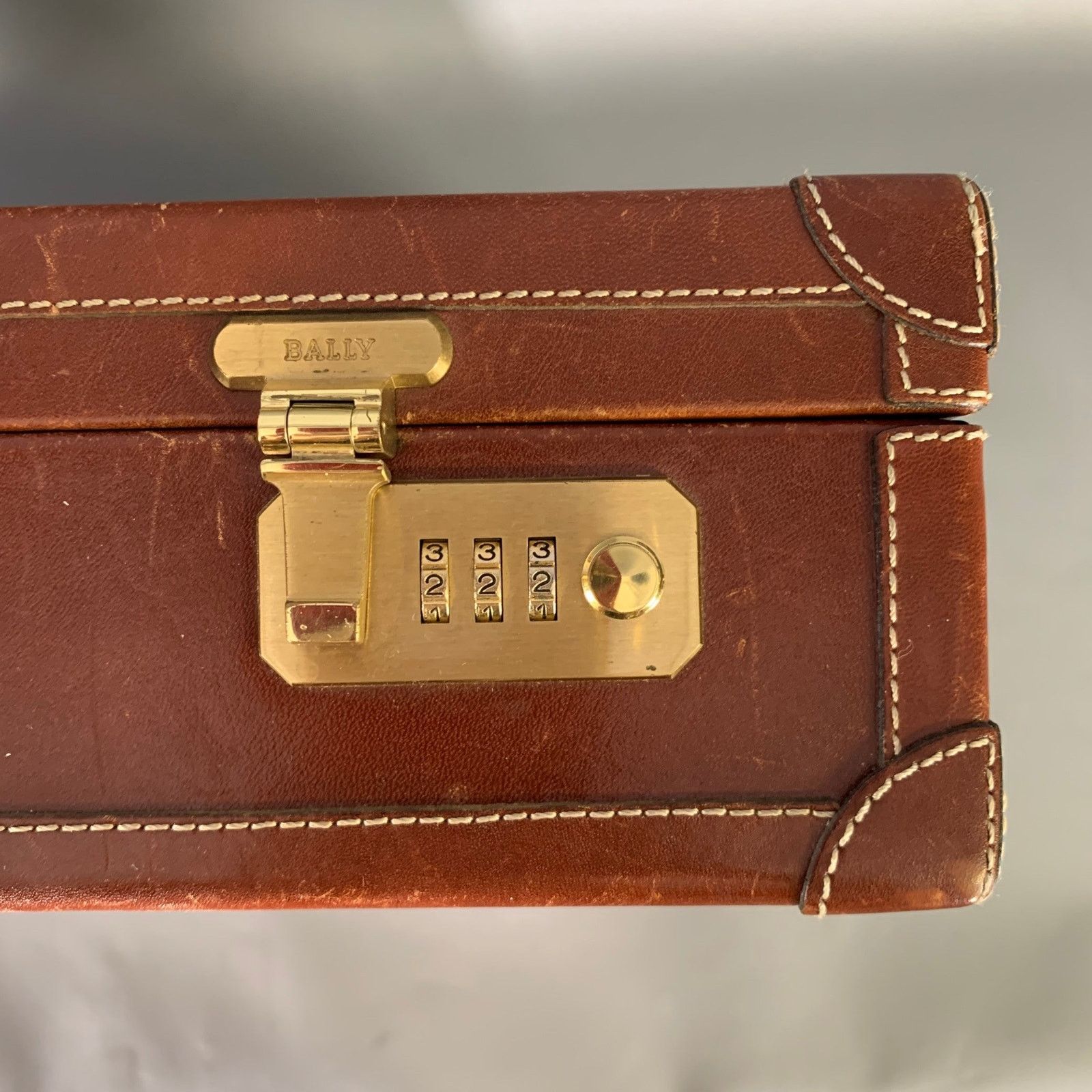 Bally BALLY Tan Brown Crackled Leather Briefcase Size ONE SIZE - 8 Thumbnail