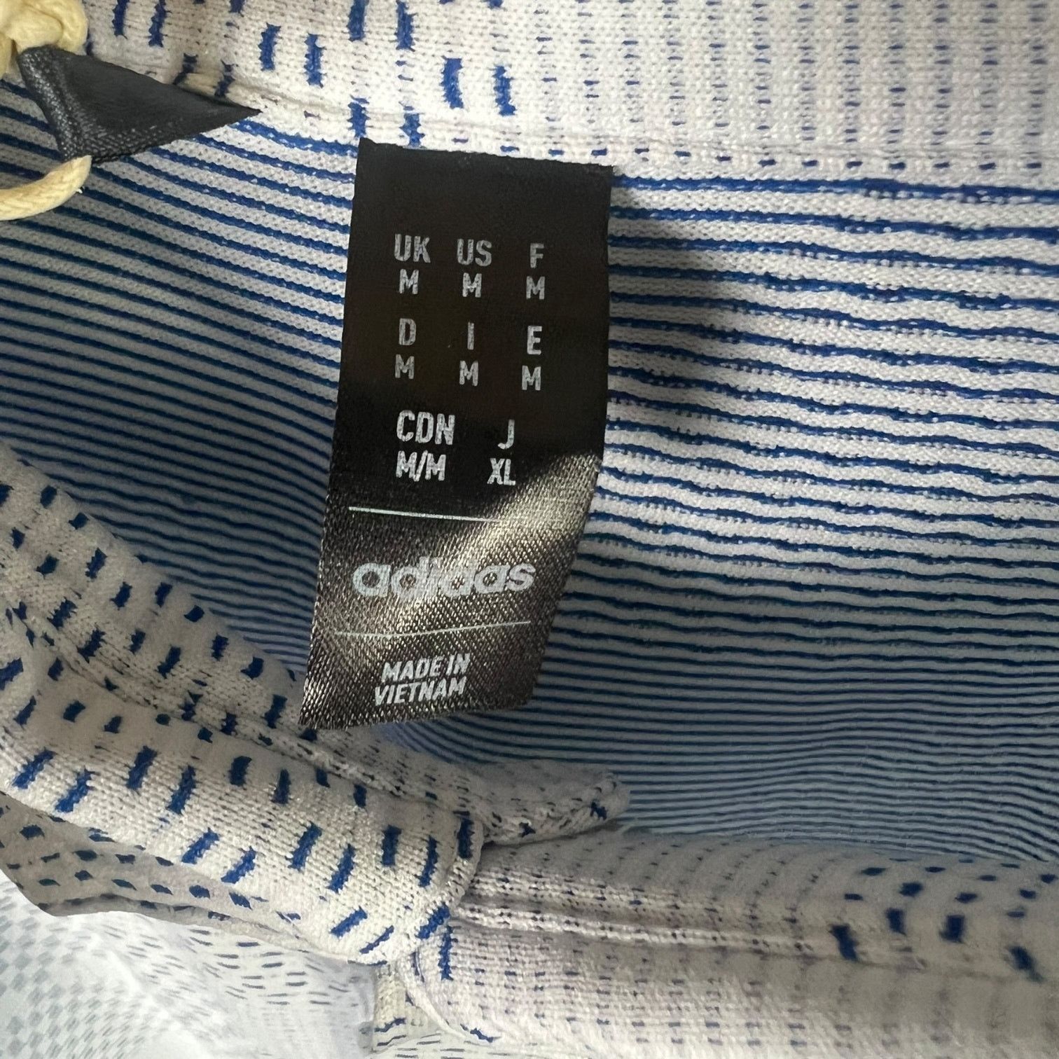 Adidas NWT Men's Adidas Textured Golf Polo White/Blue -M $70 Retail Size US M / EU 48-50 / 2 - 5 Thumbnail