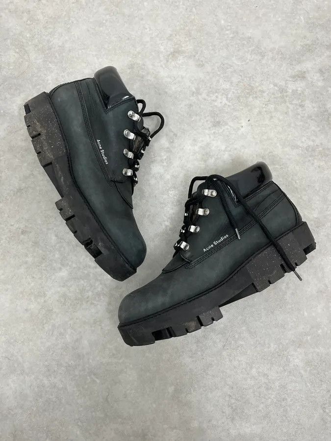 Acne Studios Acne Studios Black Leather Daily Mountain Boots Size US 7 / EU 40 - 2 Thumbnail