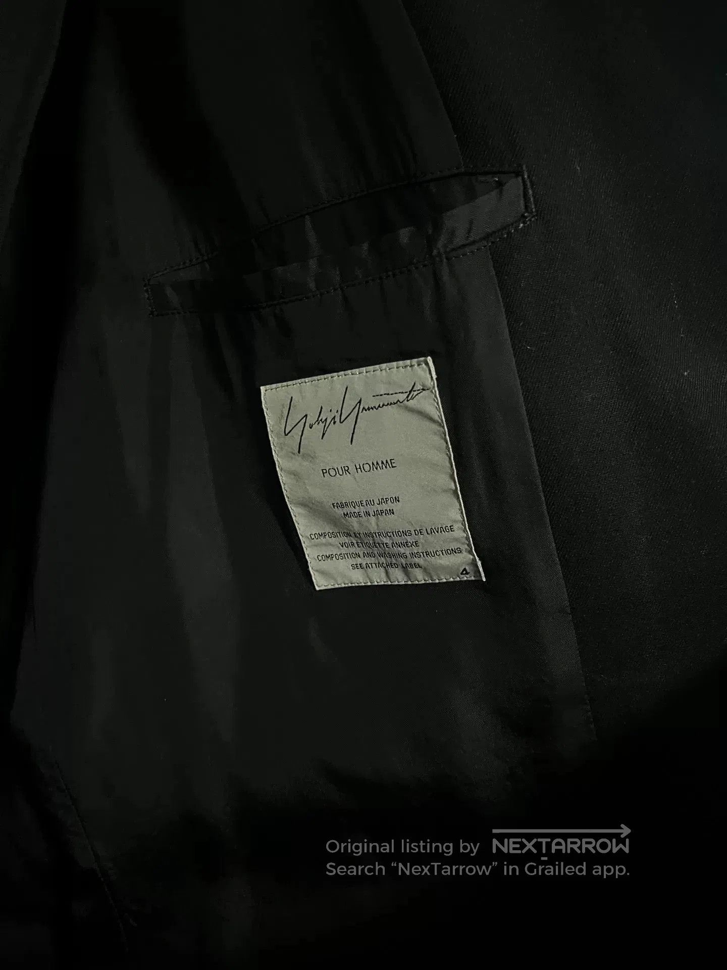 Yohji Yamamoto Yohji Yamamoto Zip Back Suit Jacket. Size US XL / EU 56 / 4 - 5 Thumbnail