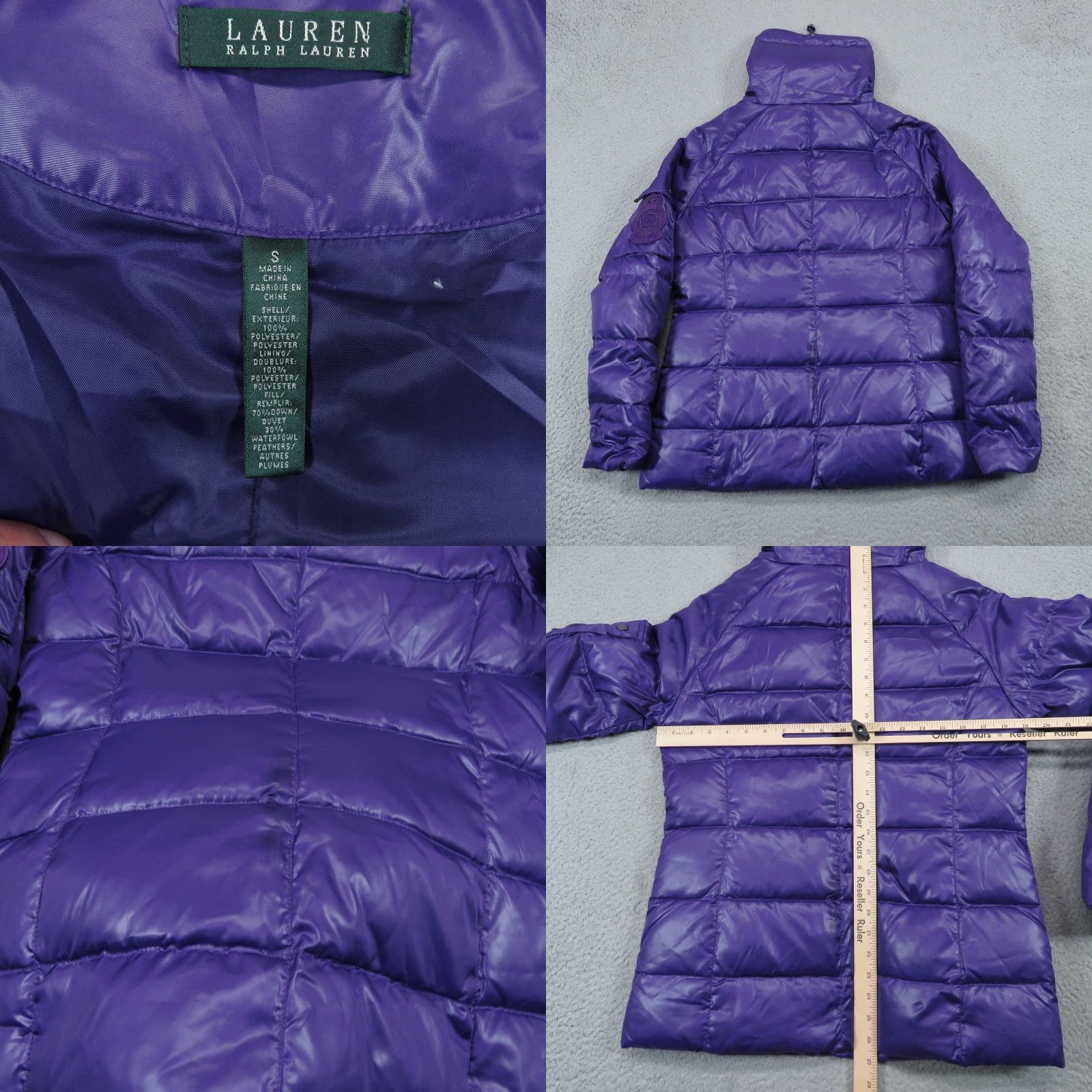 Ralph Lauren Ralph Lauren Jacket Womens Small Purple Puffer Down Fill Zip Polo Crest Patch Embroidered Zipper Pockets Size S / US 4 / IT 40 - 8 Thumbnail