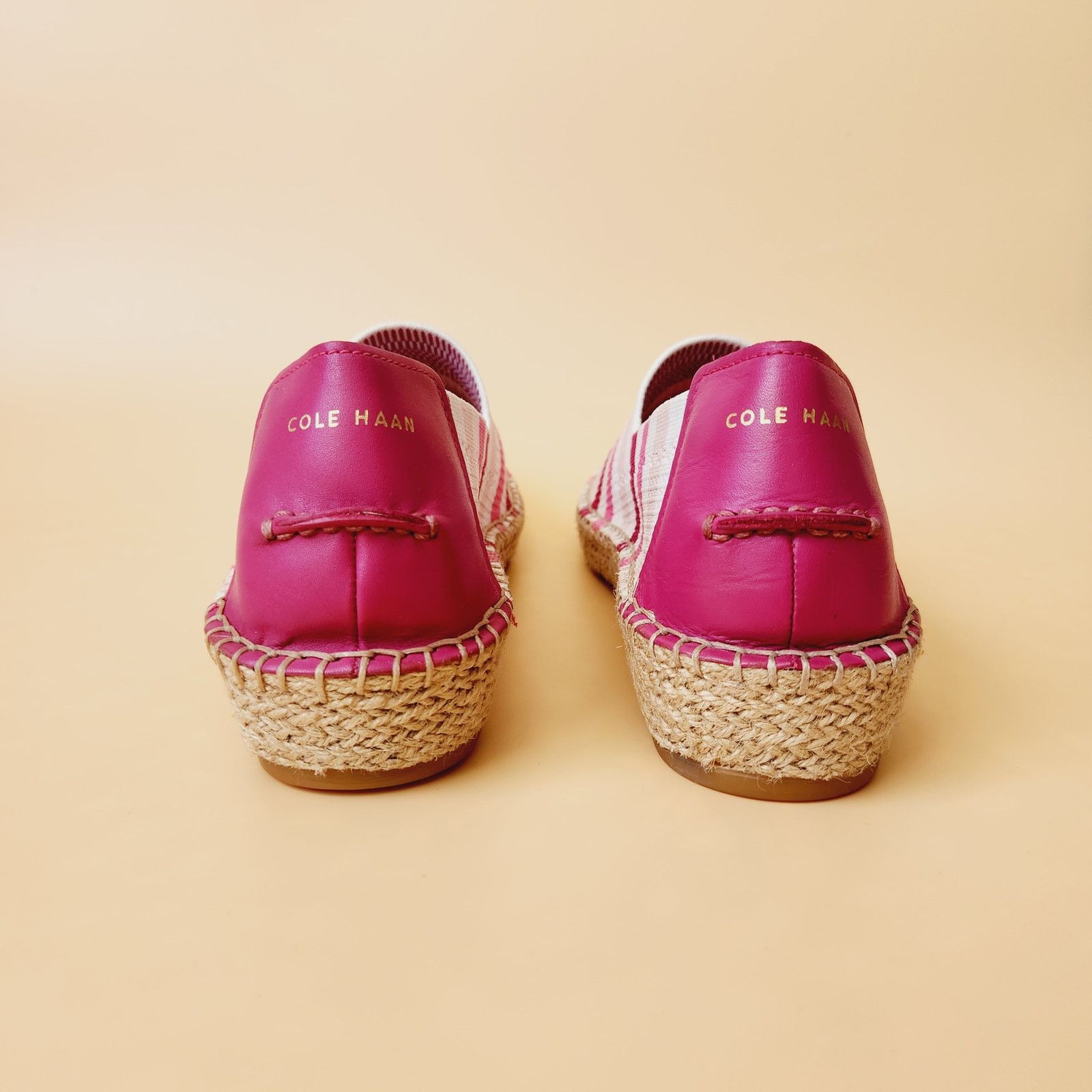 Cole Haan Cole Haan Women White/Pink Stripe Knit Espadrilles US 9.5 Size US 9.5 / IT 39.5 - 5 Thumbnail