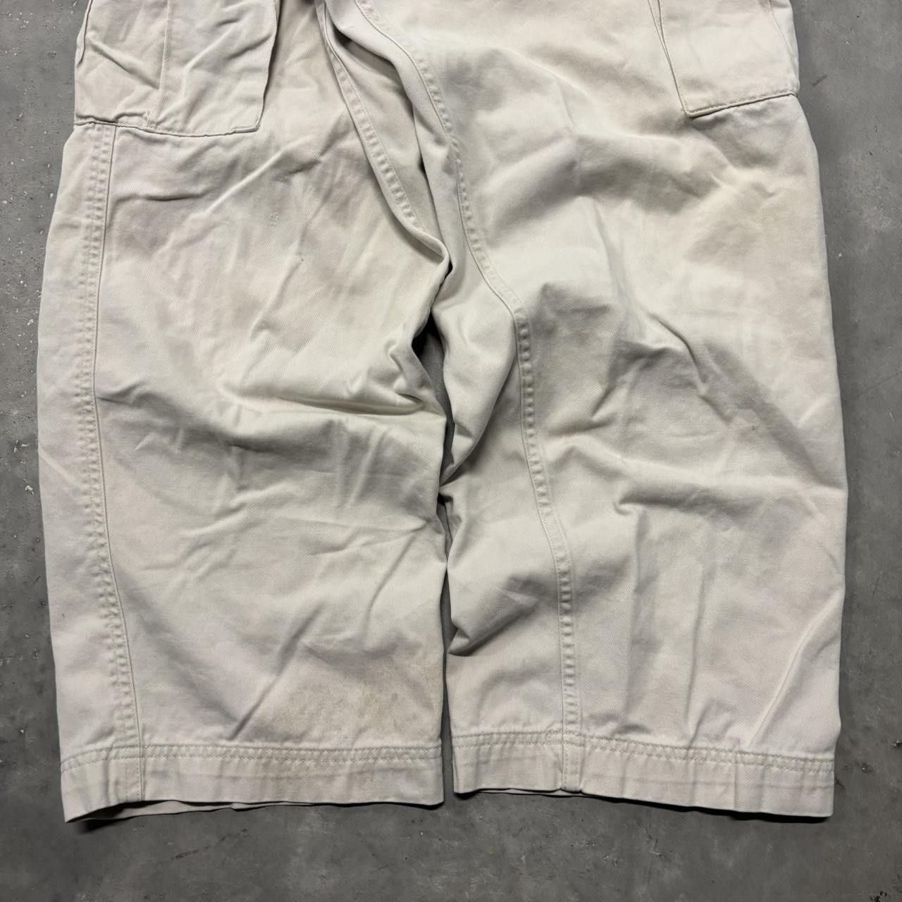 Japanese Brand × Vintage Crazy Vintage Y2K/2000s Baggy White Streetwear Skater Cargo Pants! Size US 34 / EU 50 - 6 Thumbnail