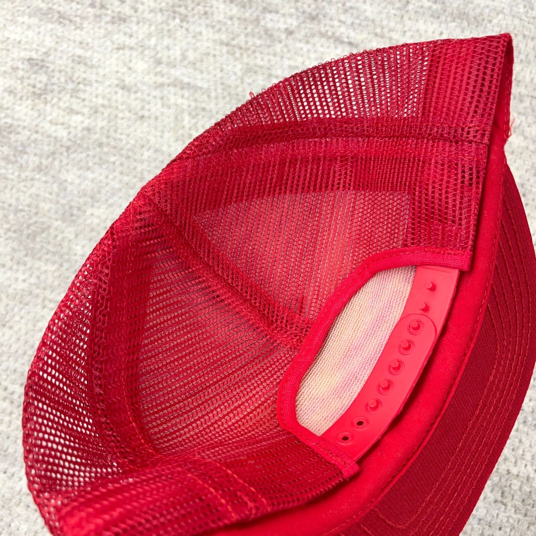 Vintage VINTAGE Unknwon Factory Trucker Hat Cap Made In USA 90s Red Cotton Twill Adjustable Mens Hat Size ONE SIZE - 6 Thumbnail