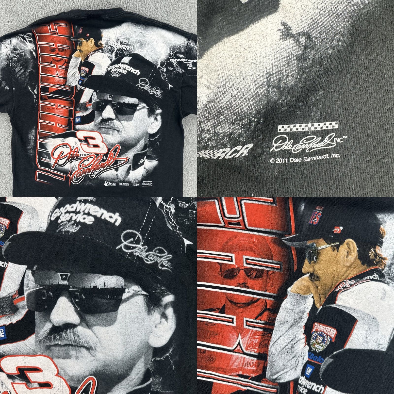 Chase Authentics VINTAGE Chase Authentics Mens XXL Black Shirt Dale Earnhardt 3 AOP Graphic Print Tee Size US XXL / EU 58 / 5 - 11 Thumbnail