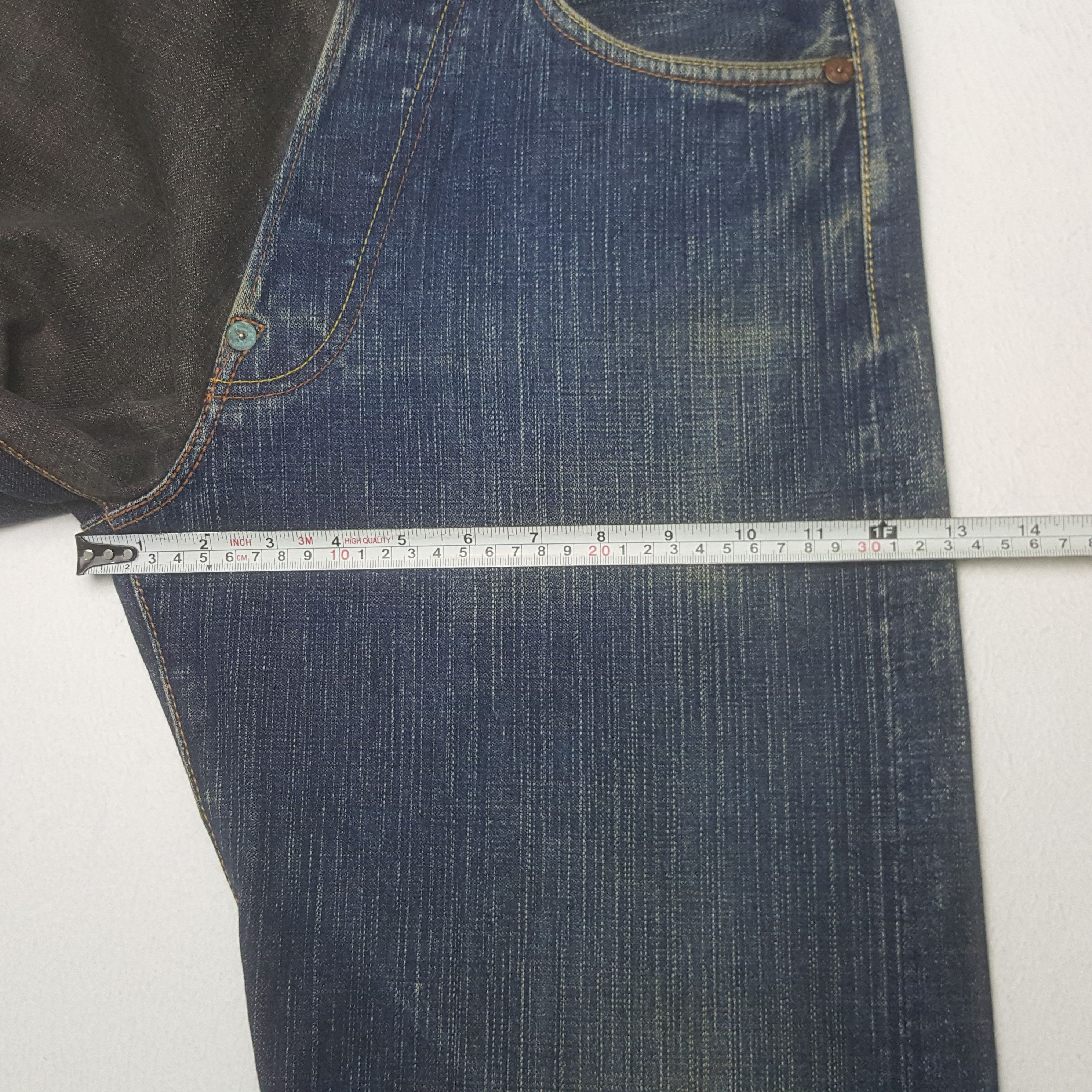 Evisu × Japanese Brand Vintage Evisu Paris Two Tone Custom Diacock Art Denim Jeans Size US 29 - 9 Thumbnail