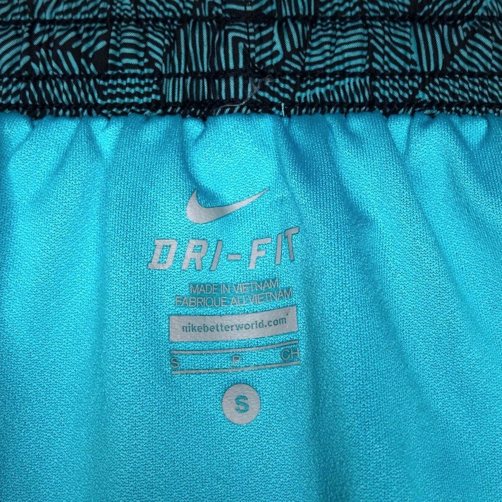 Nike Nike Dri-Fit Tempo Running Shorts Women's S Blue Black Geometric Print Lined Size 28" / US 6 / IT 42 - 7 Thumbnail