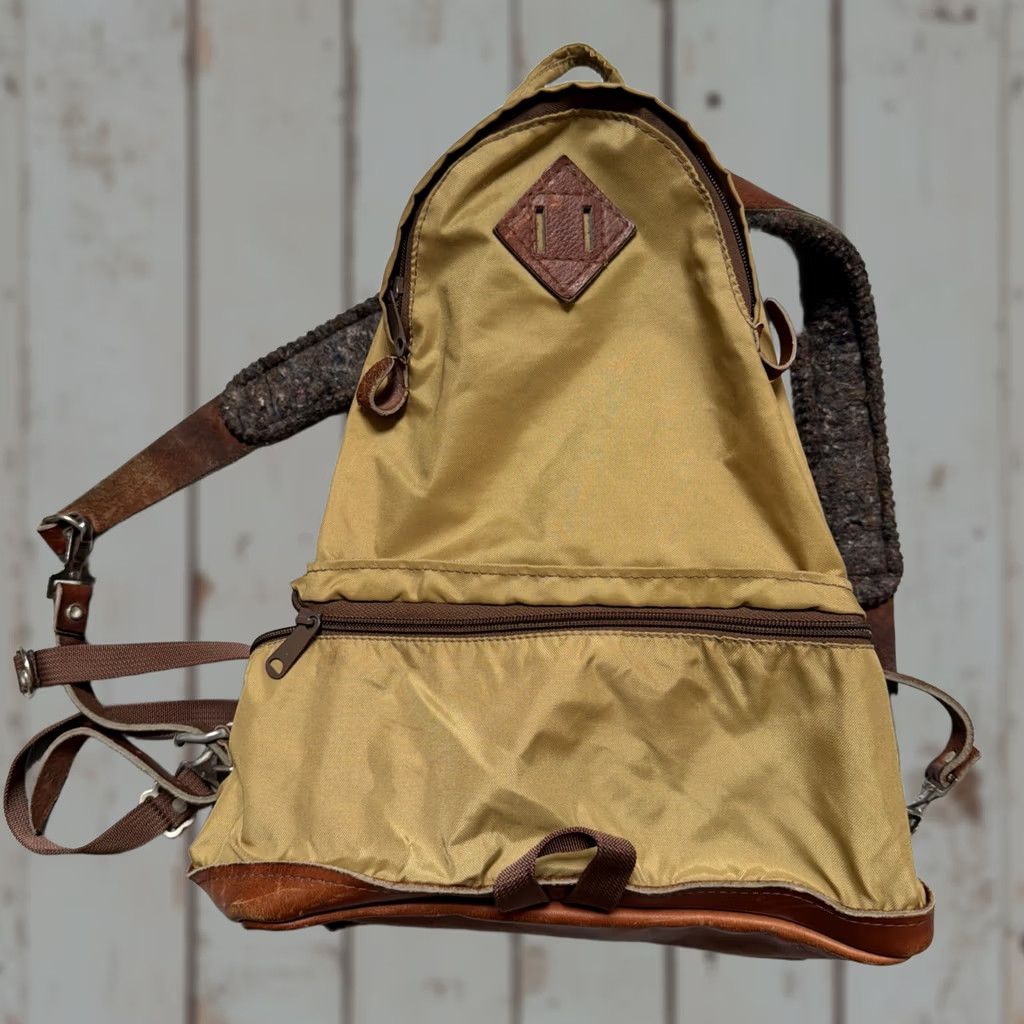 Vintage VINTAGE Alpine Designs Teardrop Canvas Leather Camp Hike Trail Backpack Rucksack Unisex Brown Small"} Size ONE SIZE - 1 Thumbnail