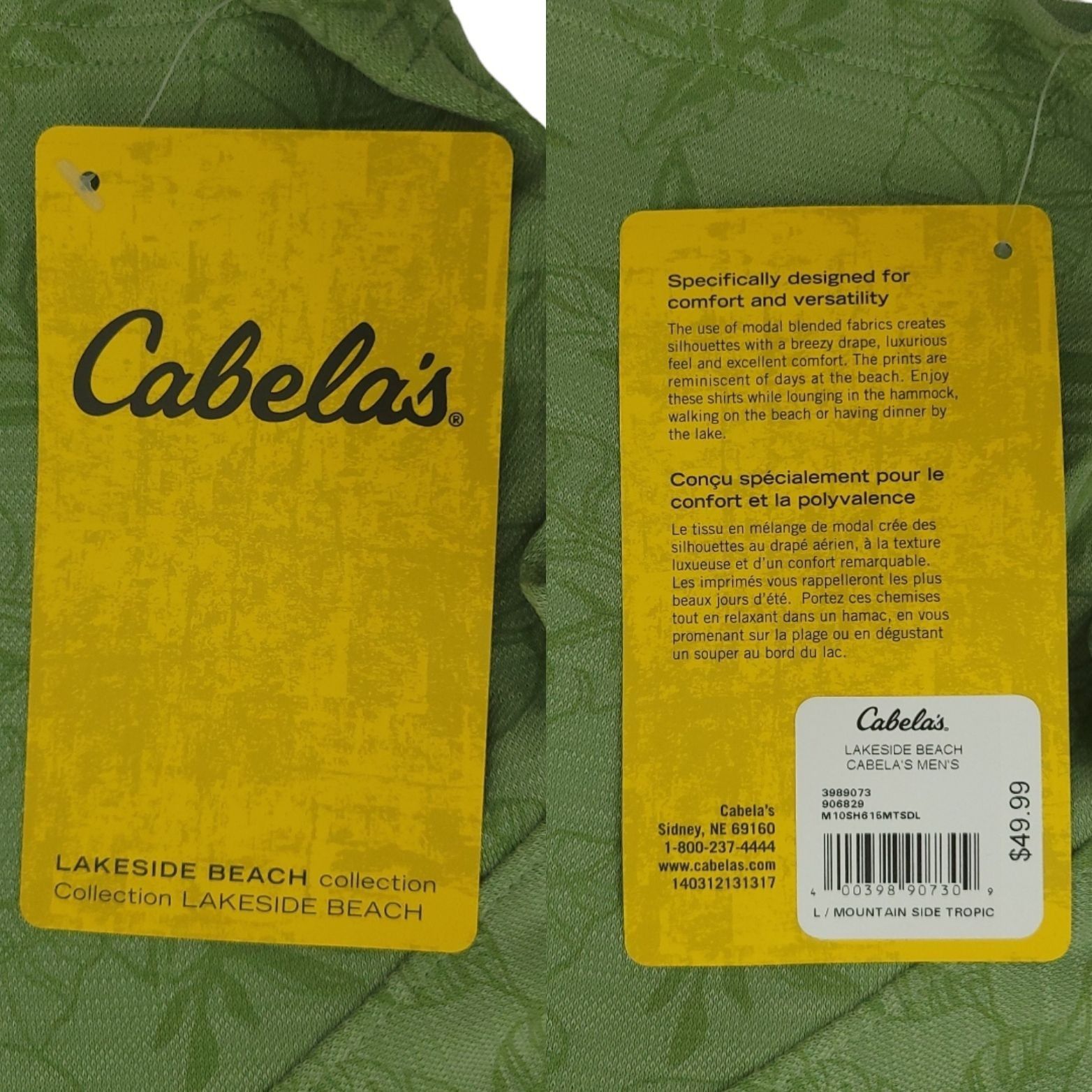 Cabelas Cabelas Polo Shirt Mens L Sage Green Floral Leaf Size US L / EU 52-54 / 3 - 13 Thumbnail