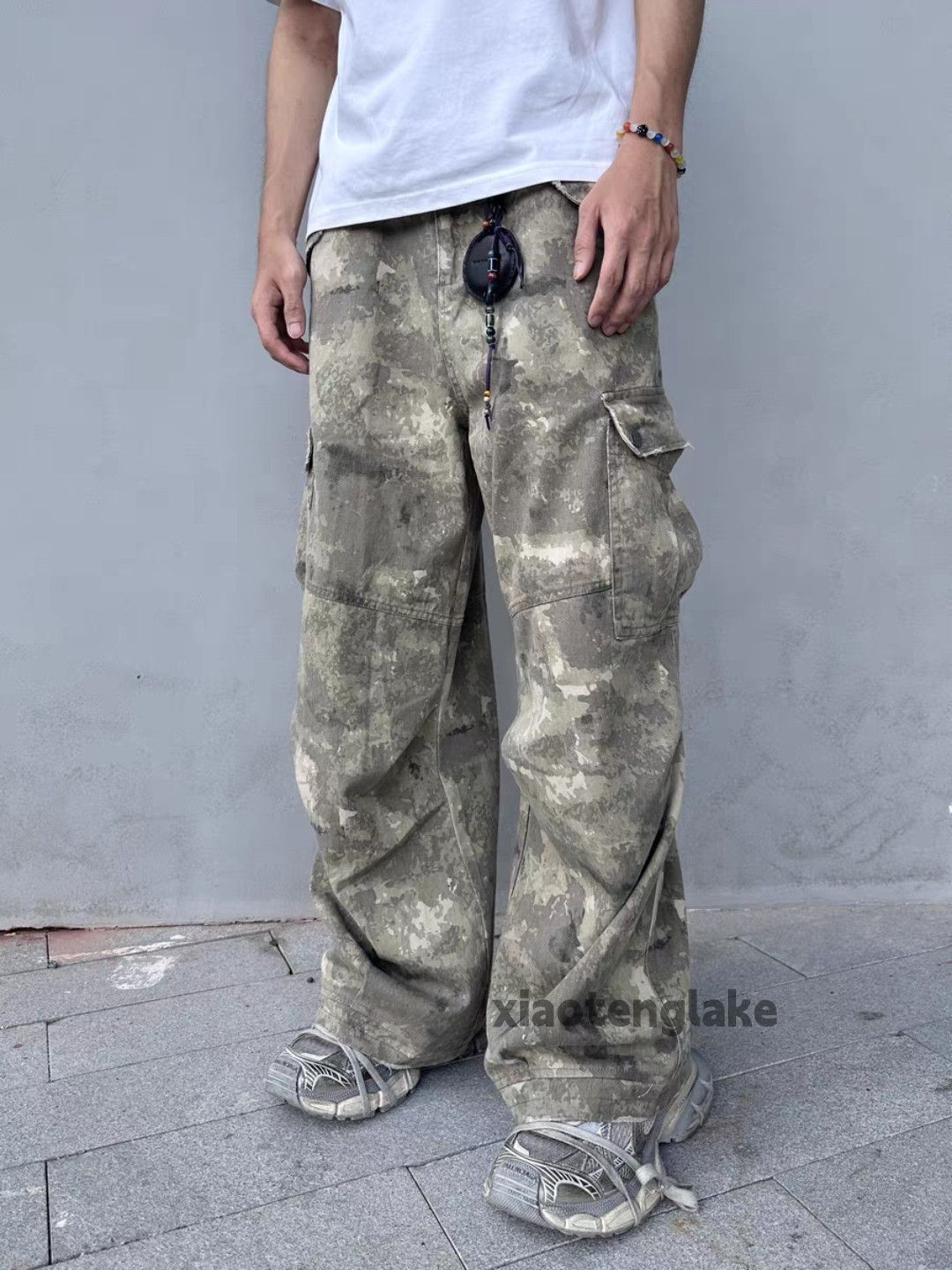 Designer × Japanese Brand × Vintage washed faded utility camo baggy outdoor cargo pants Size US 32 / EU 48 - 6 Thumbnail