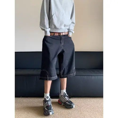 Japanese Brand × Jean Black casual washed vintage cargo denim shorts y2k Size US 32 / EU 48 - 3 Thumbnail