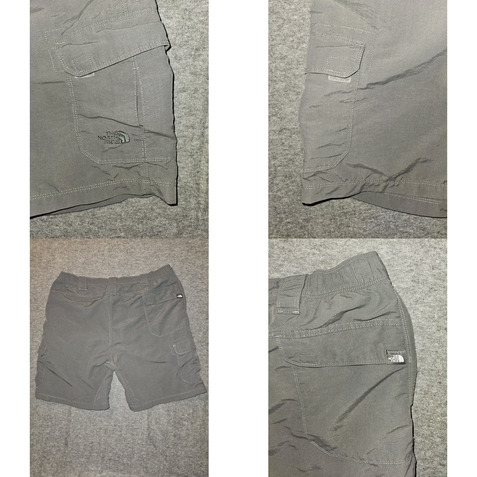 The North Face VINTAGE The North Face Cargo Shorts Men L Gray 100% Nylon Outdoors Hiking Active Cargo Pocket Logo Regular Modern Size US 33 - 8 Thumbnail