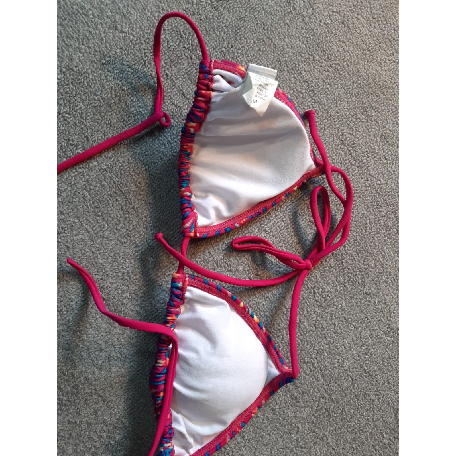 Billabong Billabong Bikini Top Medium M Pink Tie Closure Floral Pattern Beach Women Size M / US 6-8 / IT 42-44 - 3 Thumbnail