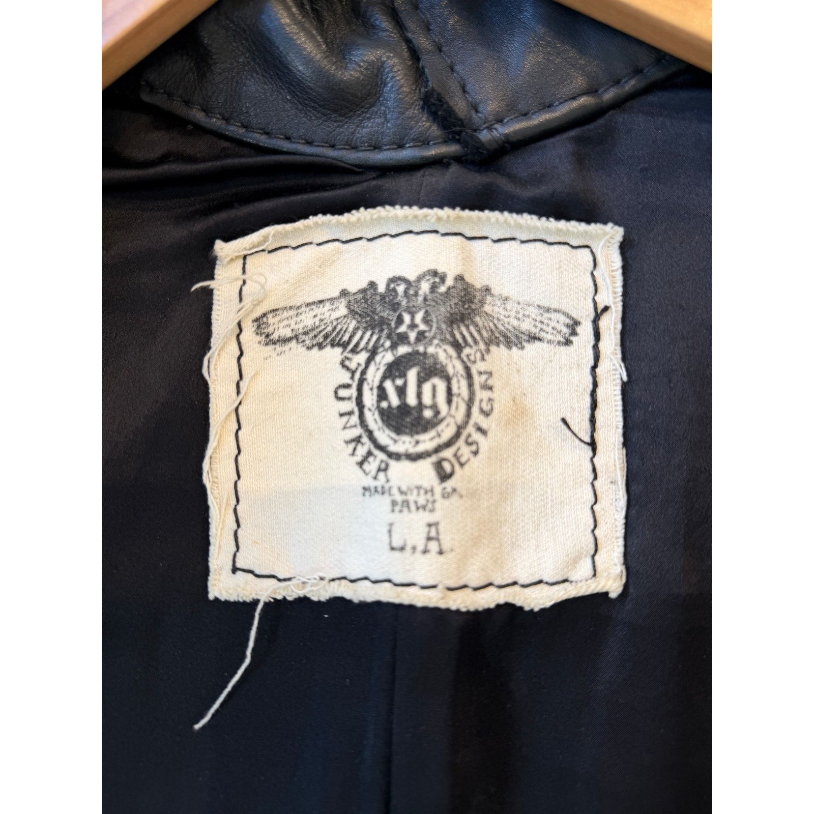 Other Junker Designs Upcycled Leather/Denim Studded Jacket Size US XL / EU 56 / 4 - 11 Thumbnail