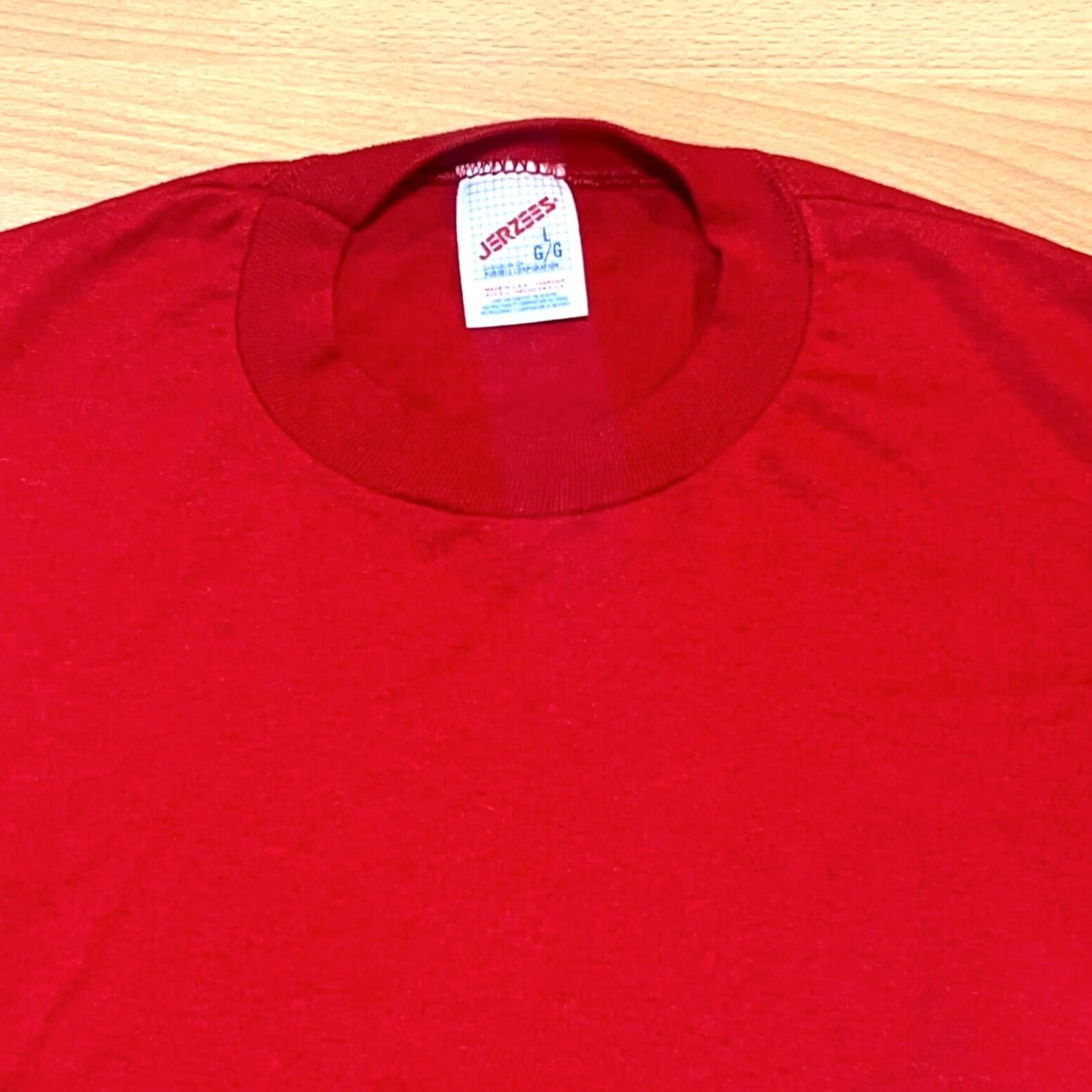 Jerzees VINTAGE Jerzees T-Shirt Mens M Red 80s 90s Jersey Knit Cotton Blend Short Sleeve Crew Neck 50/50 Size US M / EU 48-50 / 2 - 5 Thumbnail
