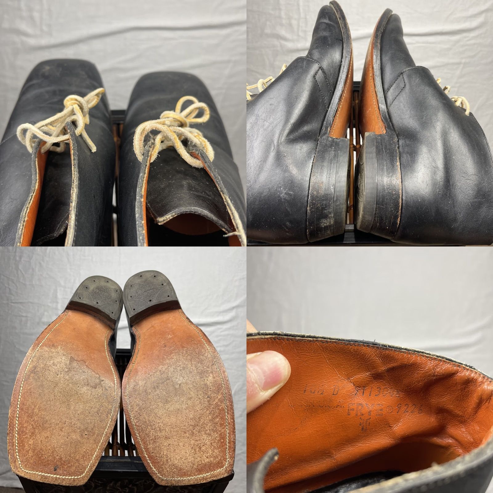 Frye Frye Chukka Boots Mens 10.5 D Black Leather Lace Up Square Toe Made In USA Boots Mens 10.5 D Black Leather Square Toe Lace Up USA Chukka Frye Size US 10 / EU 43 - 8 Thumbnail