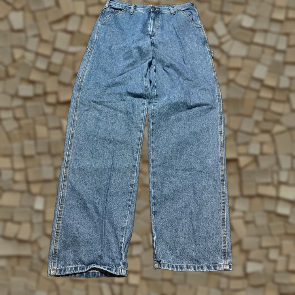 Vintage Rugged Wear Jeans Men 33x34 Blue Denim Straight Leg Pockets 5-Pocket Design Vintage No Size US 33 - 1 Thumbnail