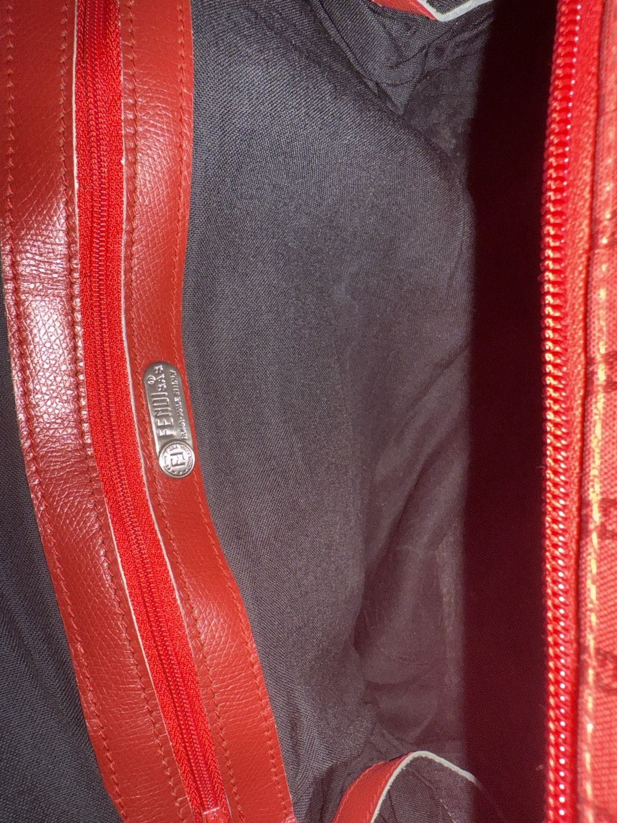 Fendi Fendi Vintage Red Monogram Canvas Duffle Travel Bag Handbag Size ONE SIZE - 10 Thumbnail