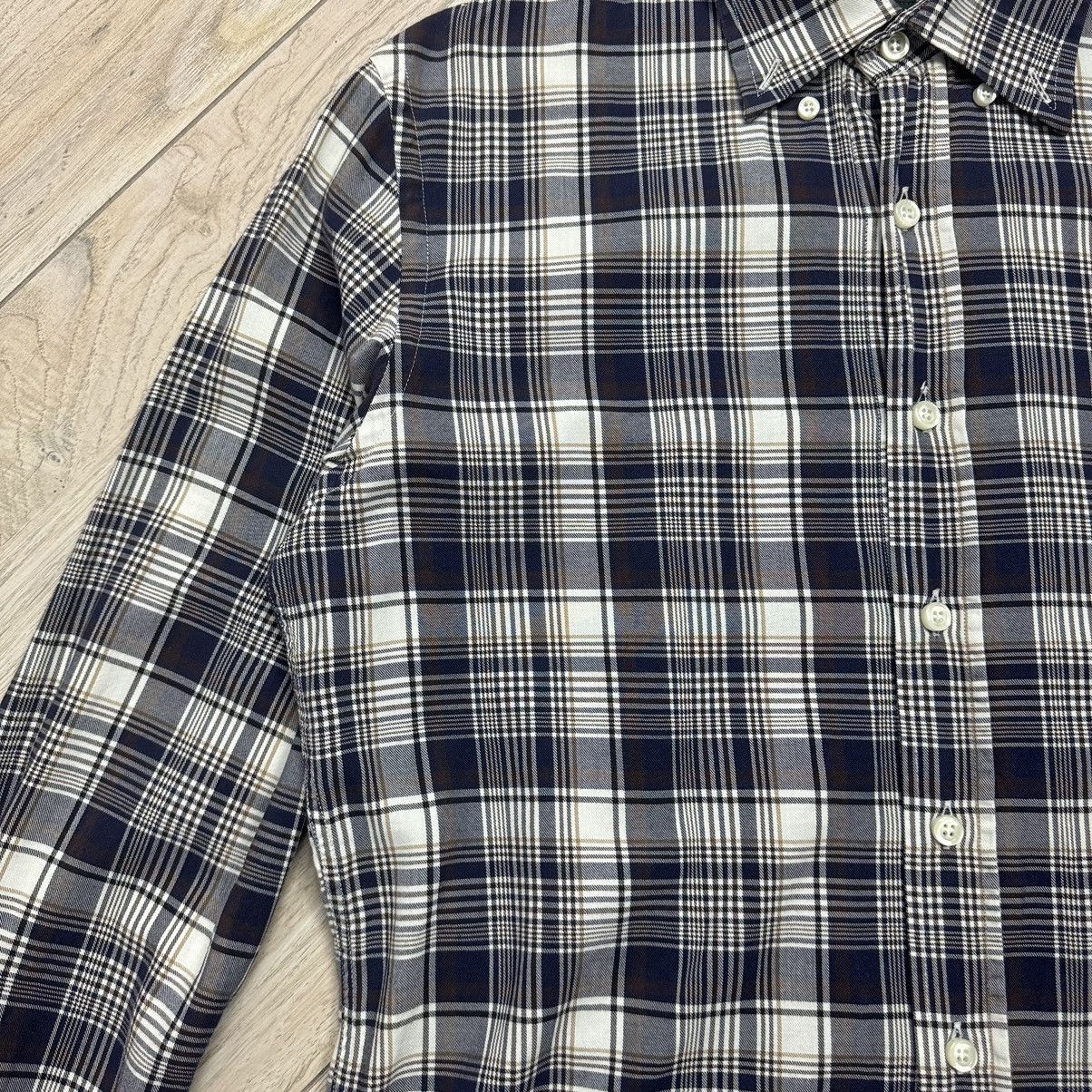 Designer Essential Fred Perry Navy Checkered Slim Fit Button Up Shirt Size US M / EU 48-50 / 2 - 4 Thumbnail