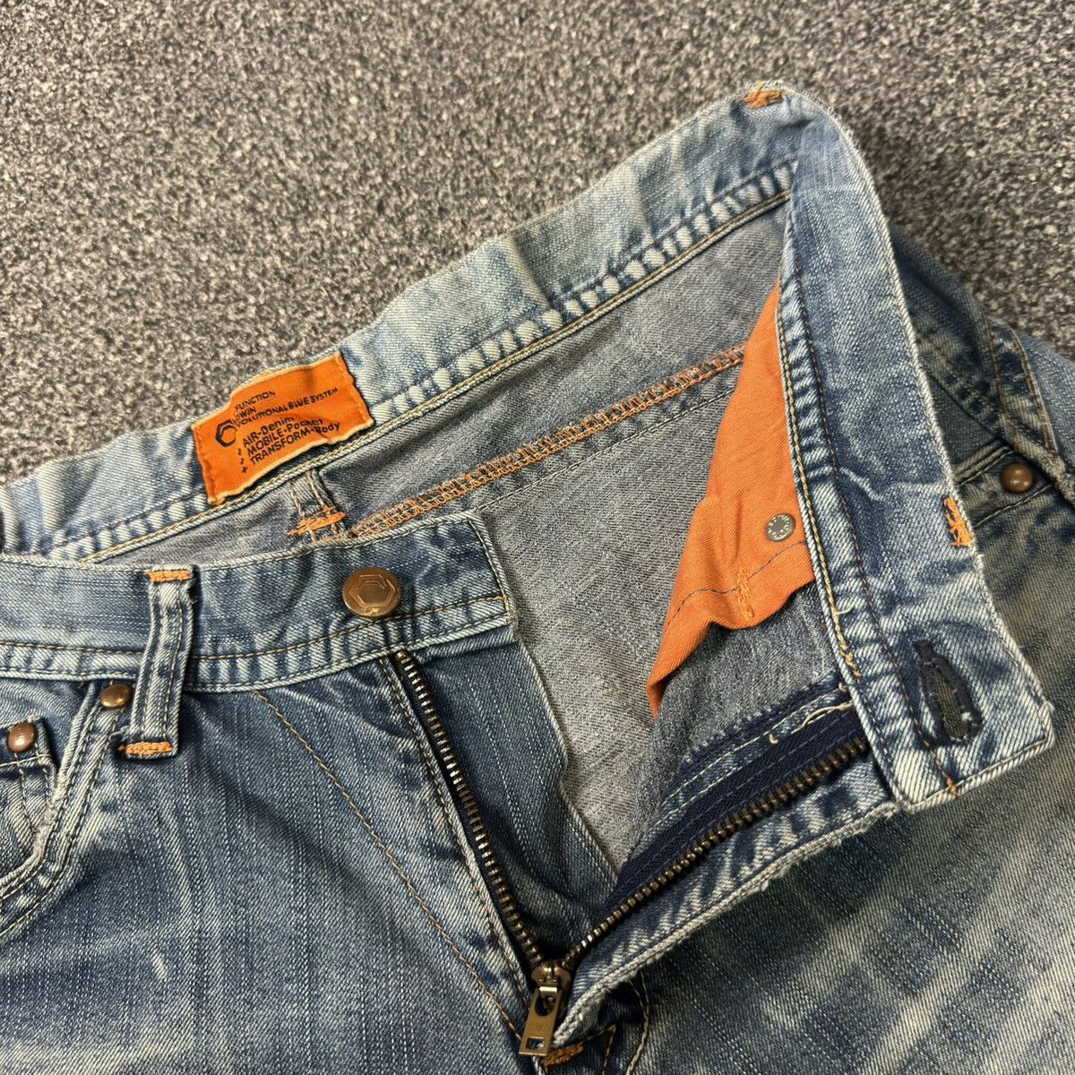 Affliction 🇯🇵 Vintage 90s Edwin Function Twisted Leg Distressed Denim Size US 34 / EU 50 - 12 Thumbnail